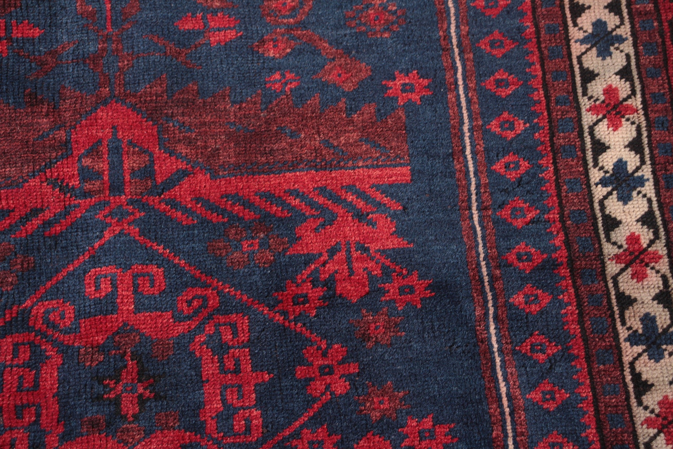 Mavi 3.6x6.1 ft Accent Halı, Vintage Halı, Yün Halı, Sanat Halıları, Ev Dekorasyonu Halıları, Yatak Odası Halıları, Çocuk Halıları, Kilim, Türk Halıları