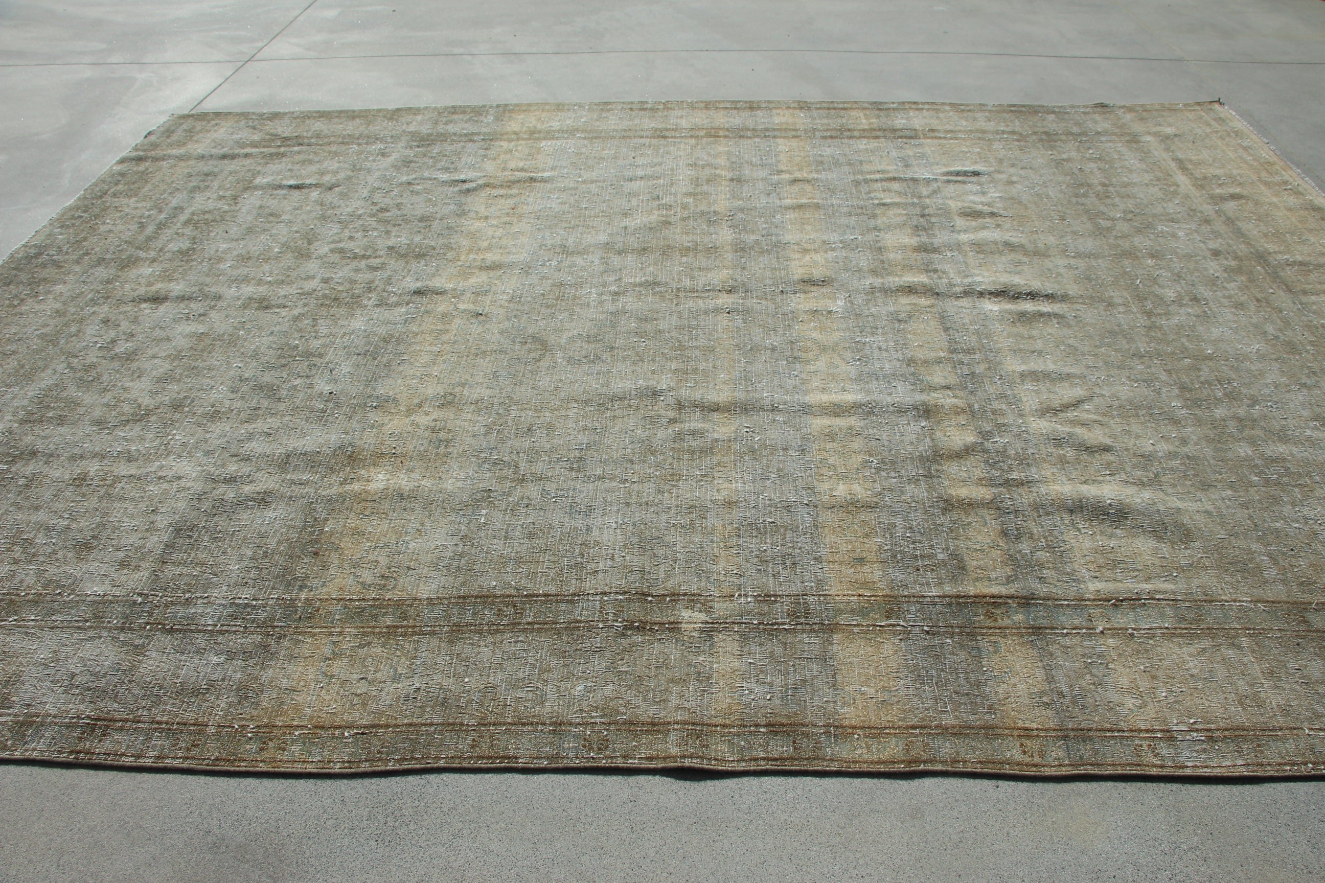 9.2x12.6 ft Oversize Rugs, Salon Rug, Vintage Rug, Living Room Rug, Neutral Rugs, Boho Rugs, Turkish Rug, Green Luxury Rug, Handwoven Rugs