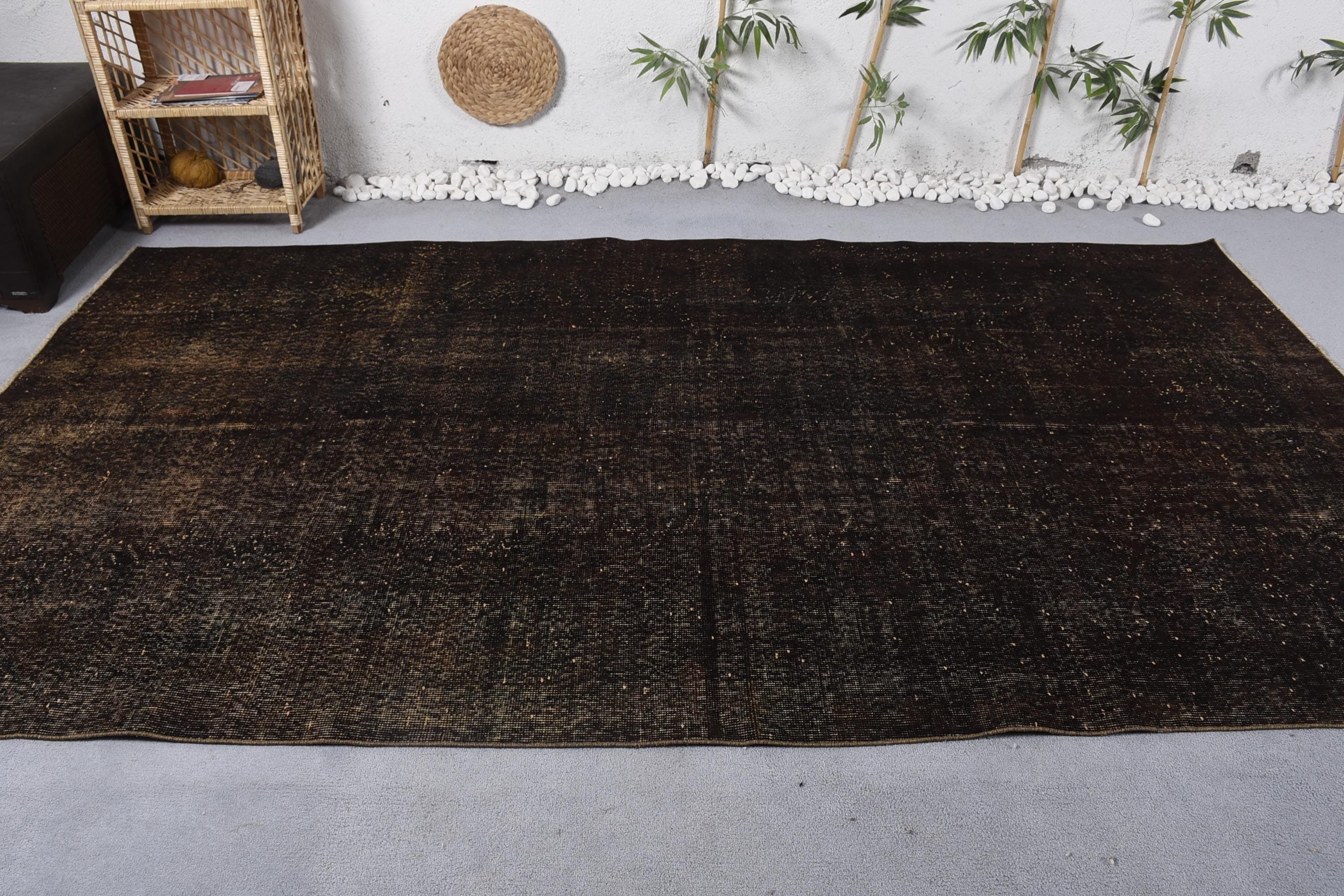 Büyük Boho Halı, El Dokuma Halılar, Vintage Halılar, Havalı Halı, Türk Halısı, Kahverengi Boho Halısı, 5.9x10.4 ft Büyük Halılar, Büyük Vintage Halı, Tribal Halı