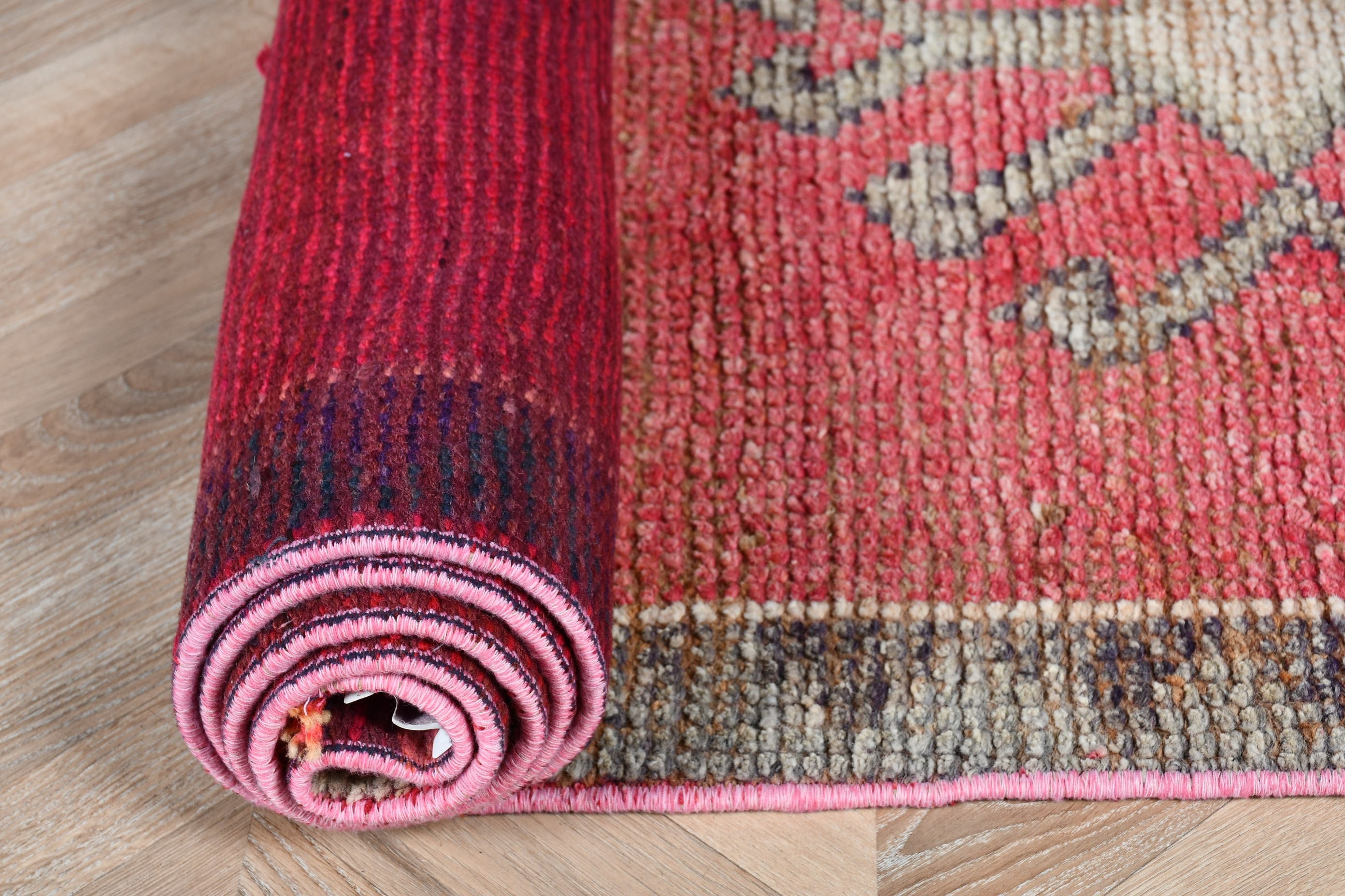 Floor Rugs, Boho Rug, Turkish Rug, Rugs for Corridor, Vintage Rug, 2.9x10 ft Runner Rug, Corridor Rugs, Pink Oushak Rugs, Moroccan Rugs