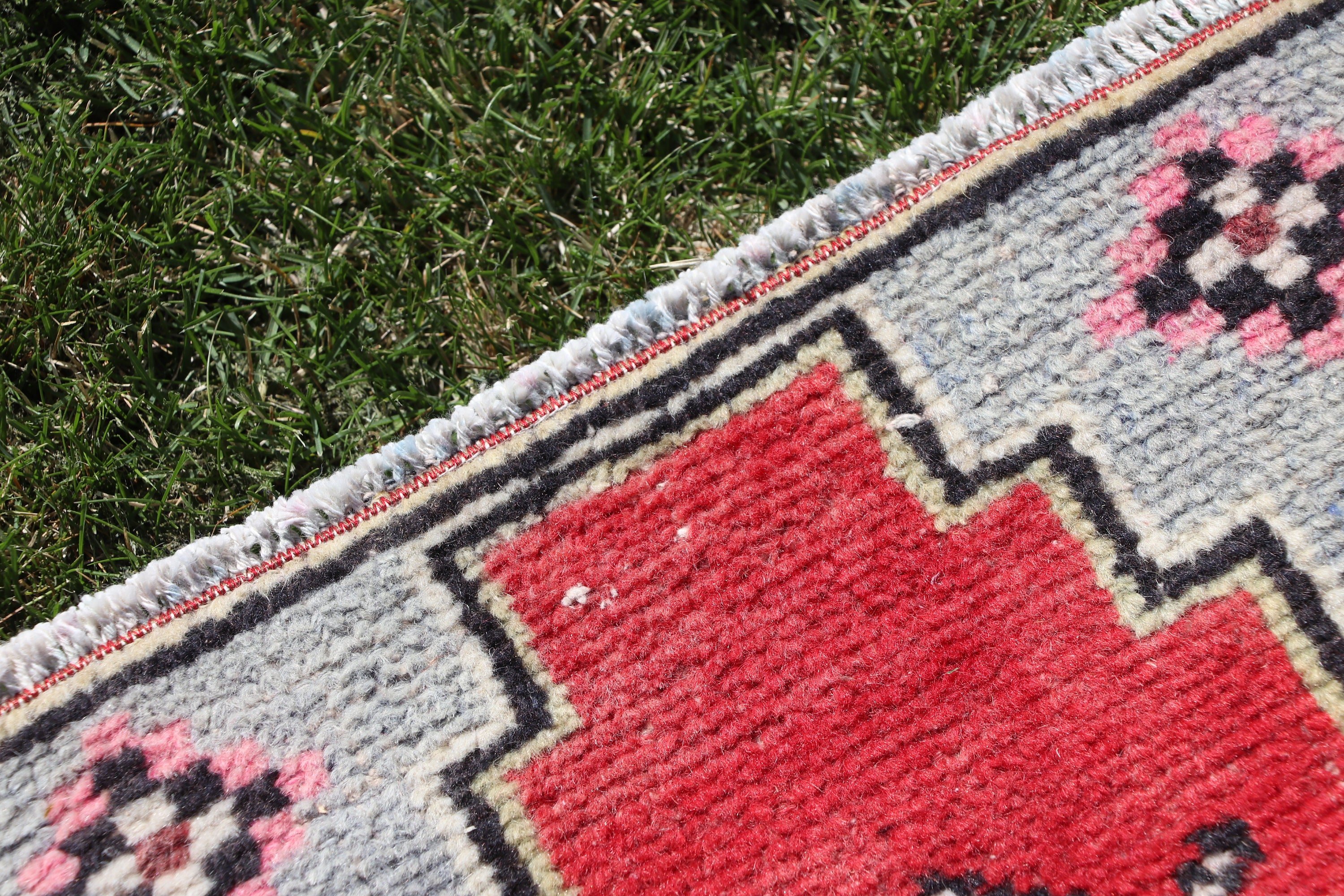 Moroccan Rug, Wall Hanging Rug, Red Cool Rugs, Modern Rugs, Vintage Rug, Small Vintage Rug, 1.5x3.1 ft Small Rugs, Turkish Rugs, Tribal Rug