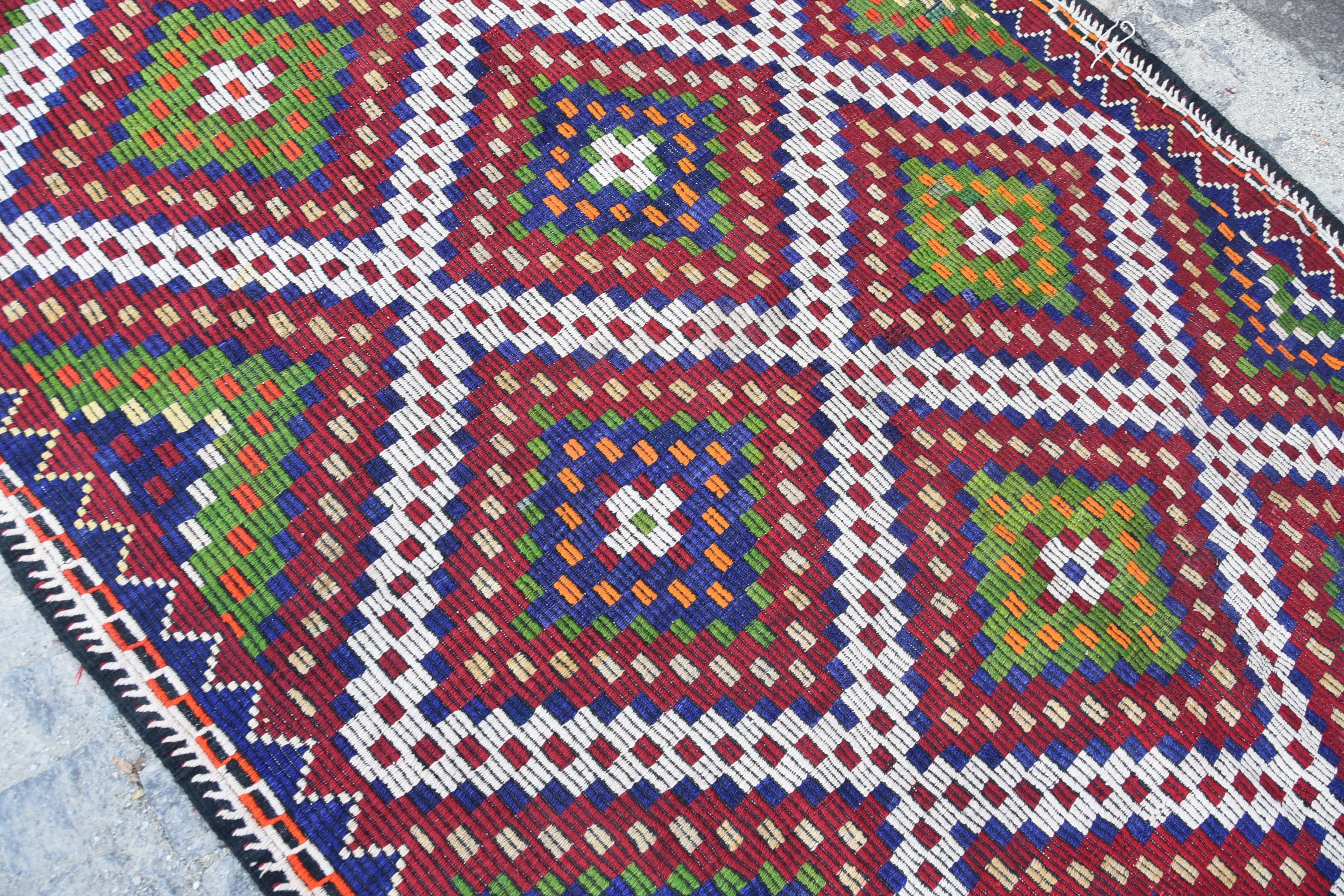 Yemek Odası Halıları, Türk Halıları, Antika Halılar, Yemek Odası Halıları, Yün Halı, 6.6x10.6 ft Büyük Halı, Salon Halısı, Kilim, Eski Halı, Vintage Halı