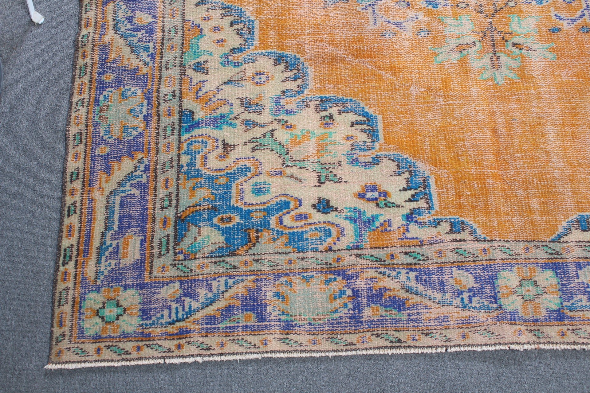 Ev Dekorasyonu Halıları, Salon Halıları, Yatak Odası Halısı, Turuncu Oushak Halısı, Mutfak Halısı, Vintage Halı, 5.6x9.4 ft Büyük Halı, Sevimli Halı, Türk Halısı, Sanat Halısı