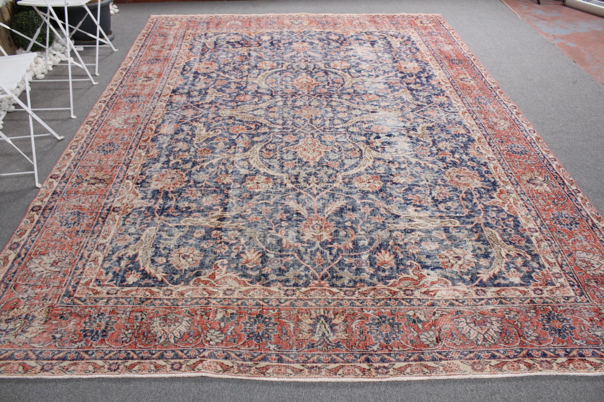 Eclectic Rug, Turkish Rug, Blue Moroccan Rug, Antique Rug, Vintage Rugs, 8.2x11.1 ft Oversize Rug, Dining Room Rug, Floor Rugs, Salon Rug