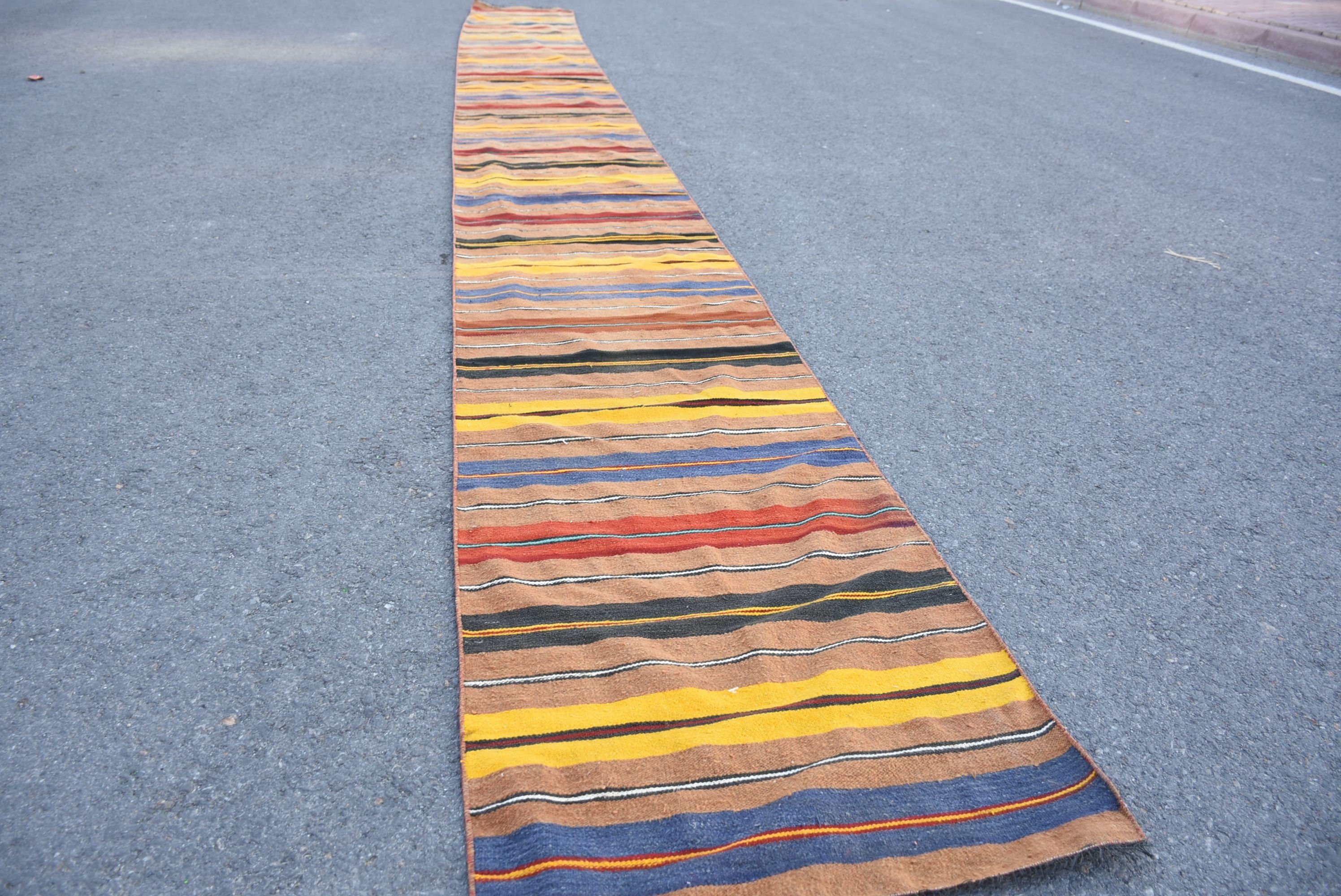 Merdiven Kilim, Merdiven Kilim, Antik Kilim, Koridor Kilim, Türk Kilim, 64x679 cm Yolluk Kilim, Sarı Fas Kilim, Merdiven Kilim