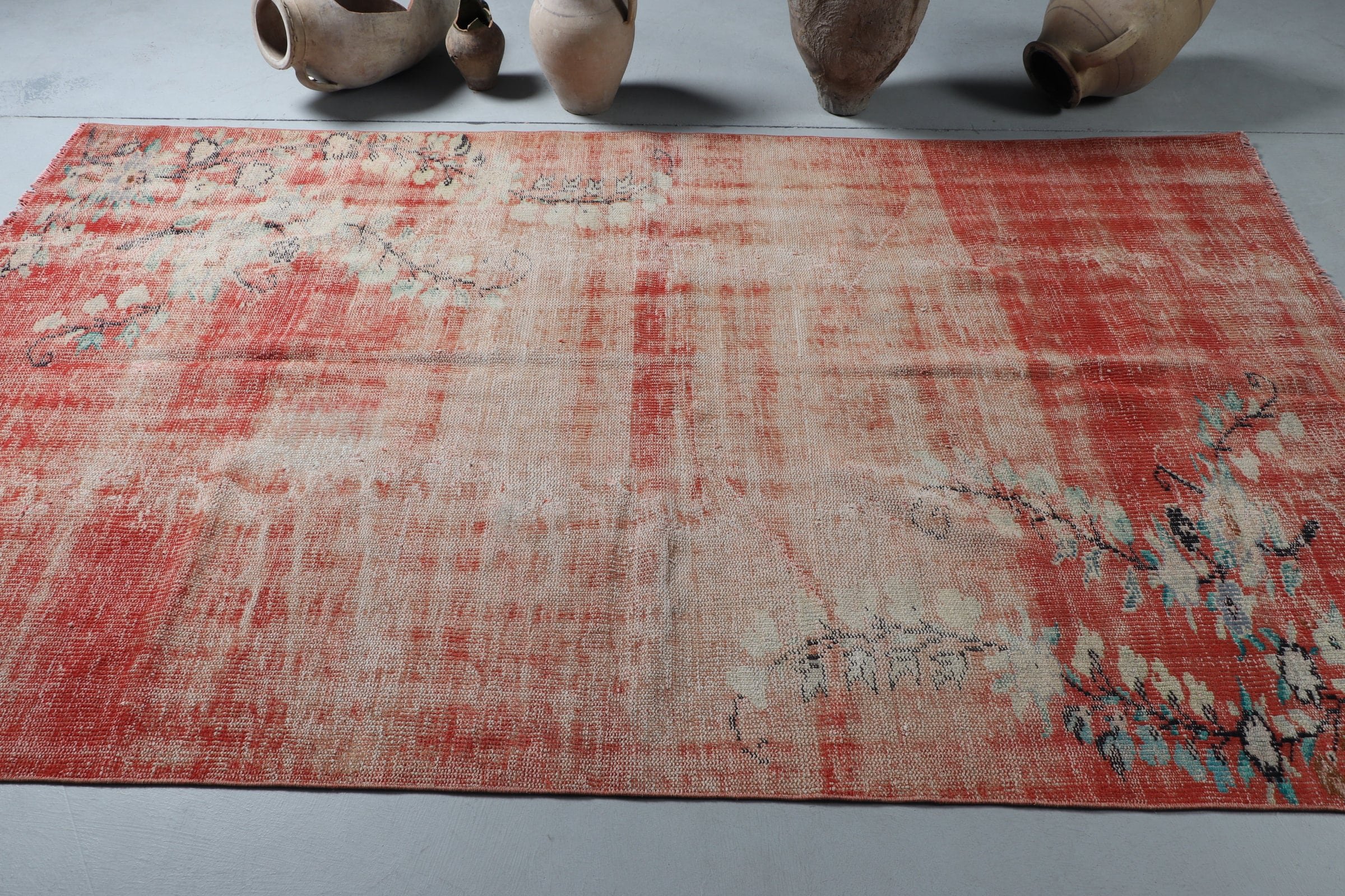 Salon Rug, 5x8.4 ft Large Rugs, Rugs for Bedroom, Bedroom Rugs, Red Anatolian Rugs, Old Rug, Turkish Rug, Vintage Rug