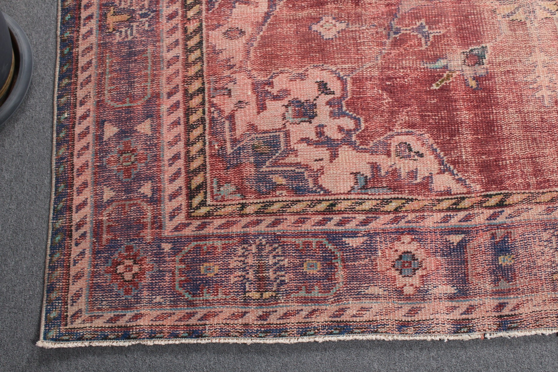 Salon Halısı, Oushak Halısı, 7.2x10.1 ft Büyük Boy Halı, Vintage Halı, Mor Oryantal Halı, Oturma Odası Halıları, Eski Halı, Türk Halıları, Yer Halıları