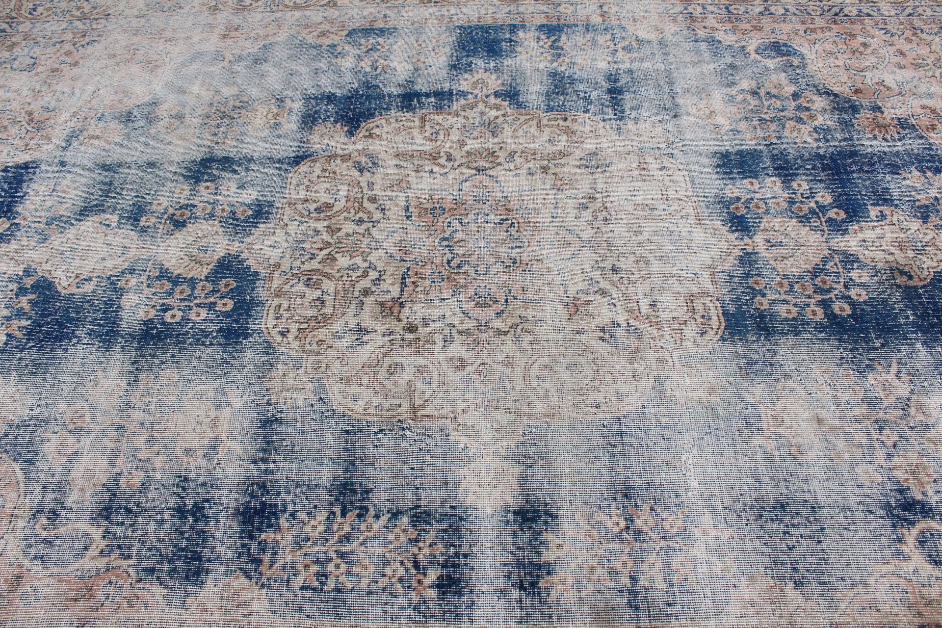 Vintage Rug, Wool Rugs, Turkish Rugs, Blue Bedroom Rug, Custom Rug, Saloon Rug, Dining Room Rugs, Anatolian Rug, 6.8x10.6 ft Oversize Rug