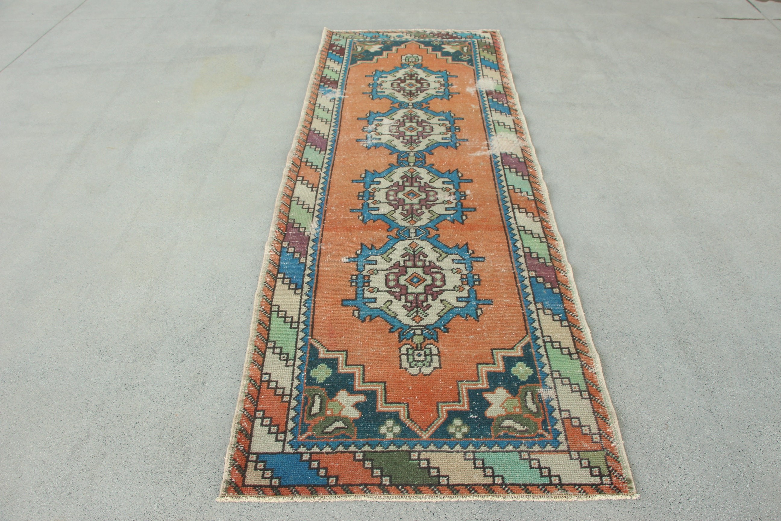 Corridor Rugs, Cool Rugs, Vintage Rugs, Outdoor Rug, Turkish Rugs, Handwoven Rugs, 3.1x9 ft Runner Rugs, Blue Neutral Rug, Stair Rugs