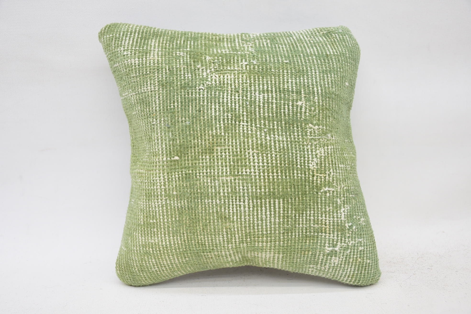 Boho Pillow Sham Cover, Kilim Pillow Cover, Couch Pillow Case, Turkish Kilim Pillow, 12"x12" Green Pillow Case, Floor Pillow Cover