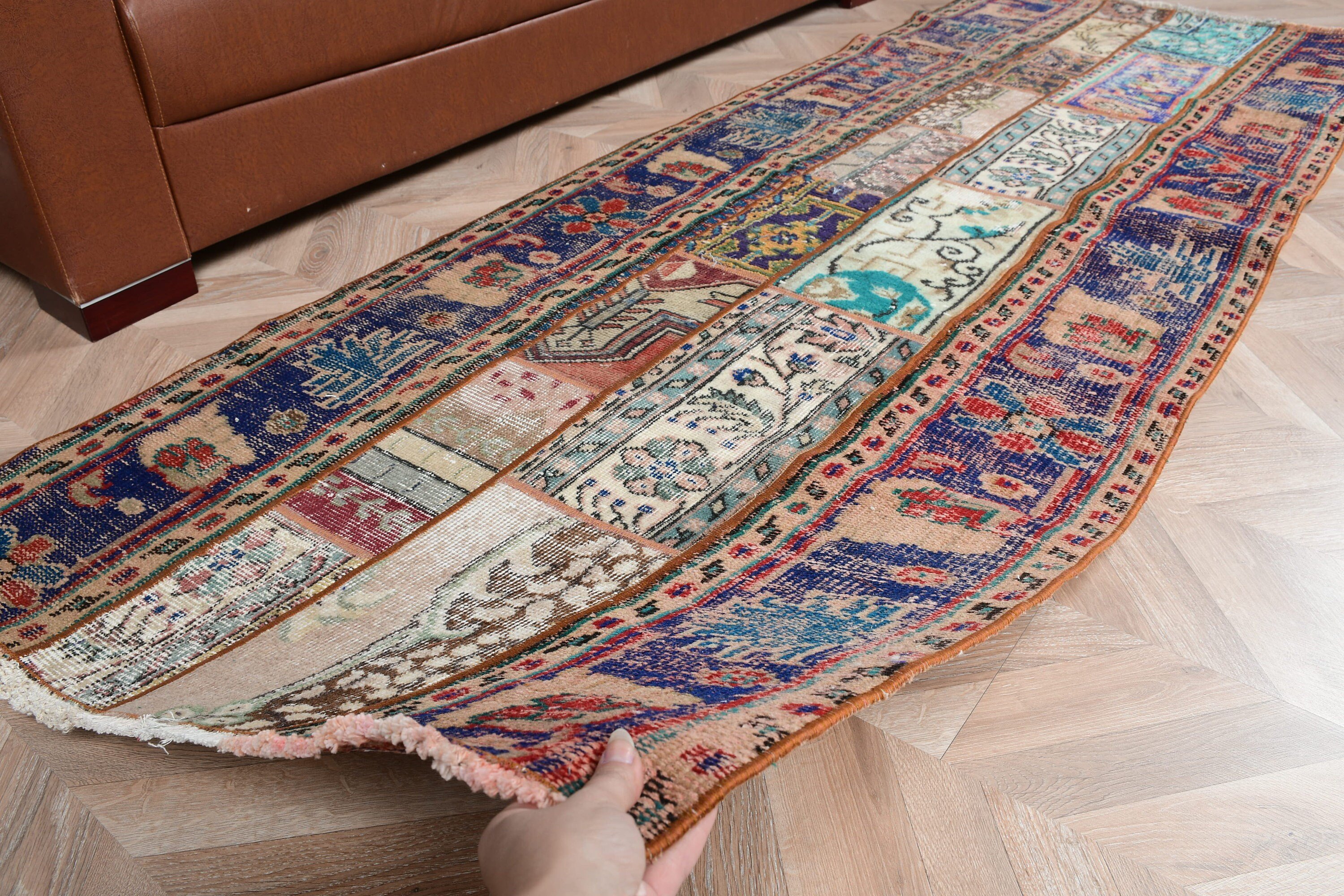 3.1x8.2 ft Runner Rugs, Bedroom Rugs, Rugs for Corridor, Stair Rug, Hallway Rug, Turkish Rugs, Vintage Rug, Cool Rug, Blue Anatolian Rugs