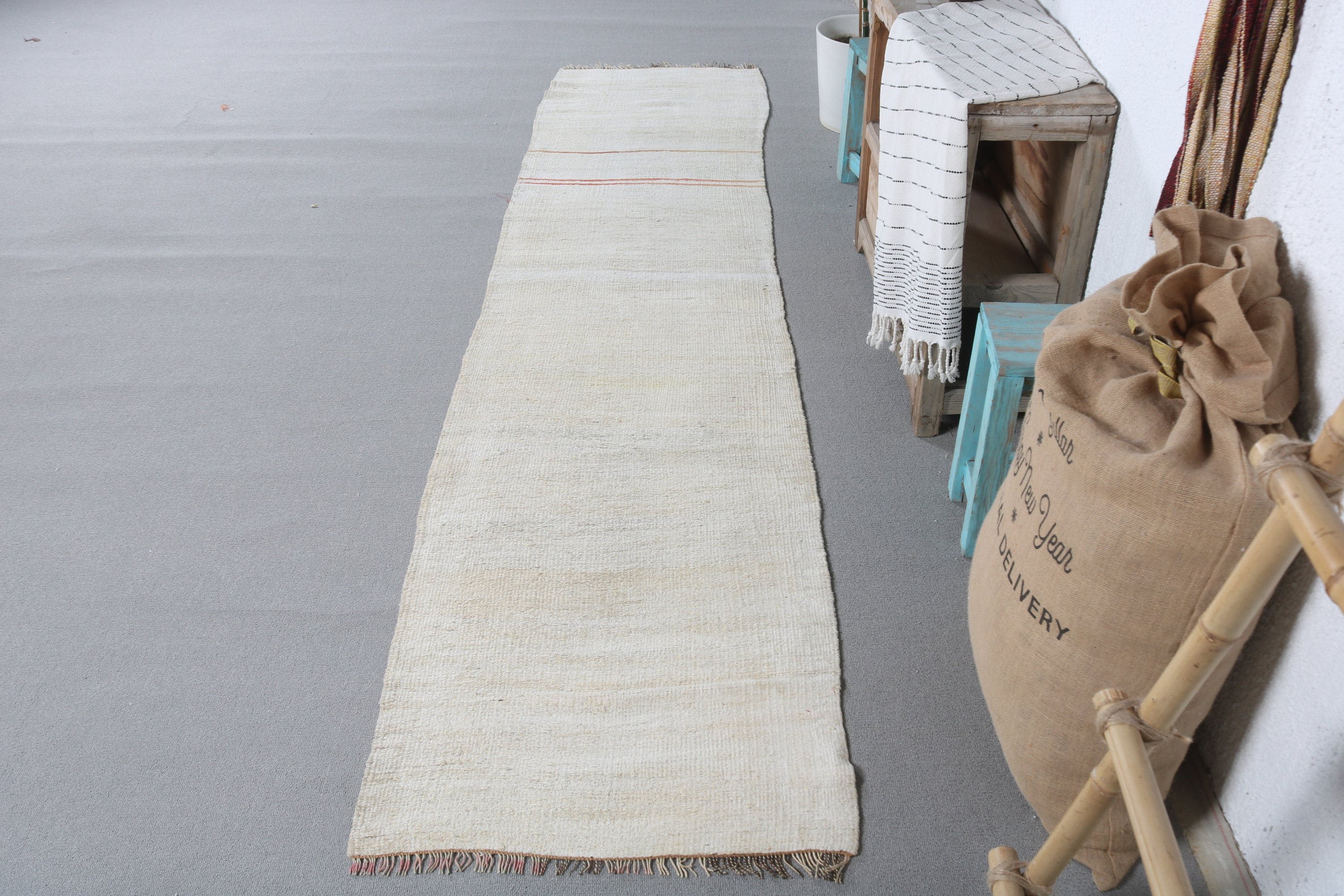 Anadolu Halısı, Vintage Halılar, Oryantal Halı, 2.1x9.4 ft Runner Halısı, Bej Havalı Halılar, Düğün Halıları, Merdiven Halısı, Türk Halıları, Koridor Halıları