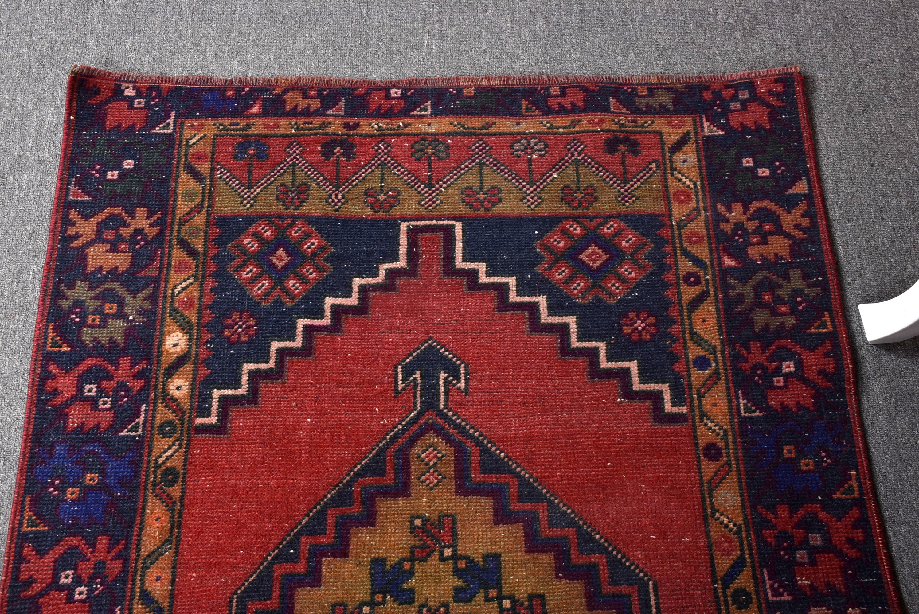 Mutfak Halıları, Vintage Halılar, Düz Dokuma Halılar, Türk Halıları, Kırmızı 3,1x5,1 ft Vurgulu Halılar, Çocuk Halıları