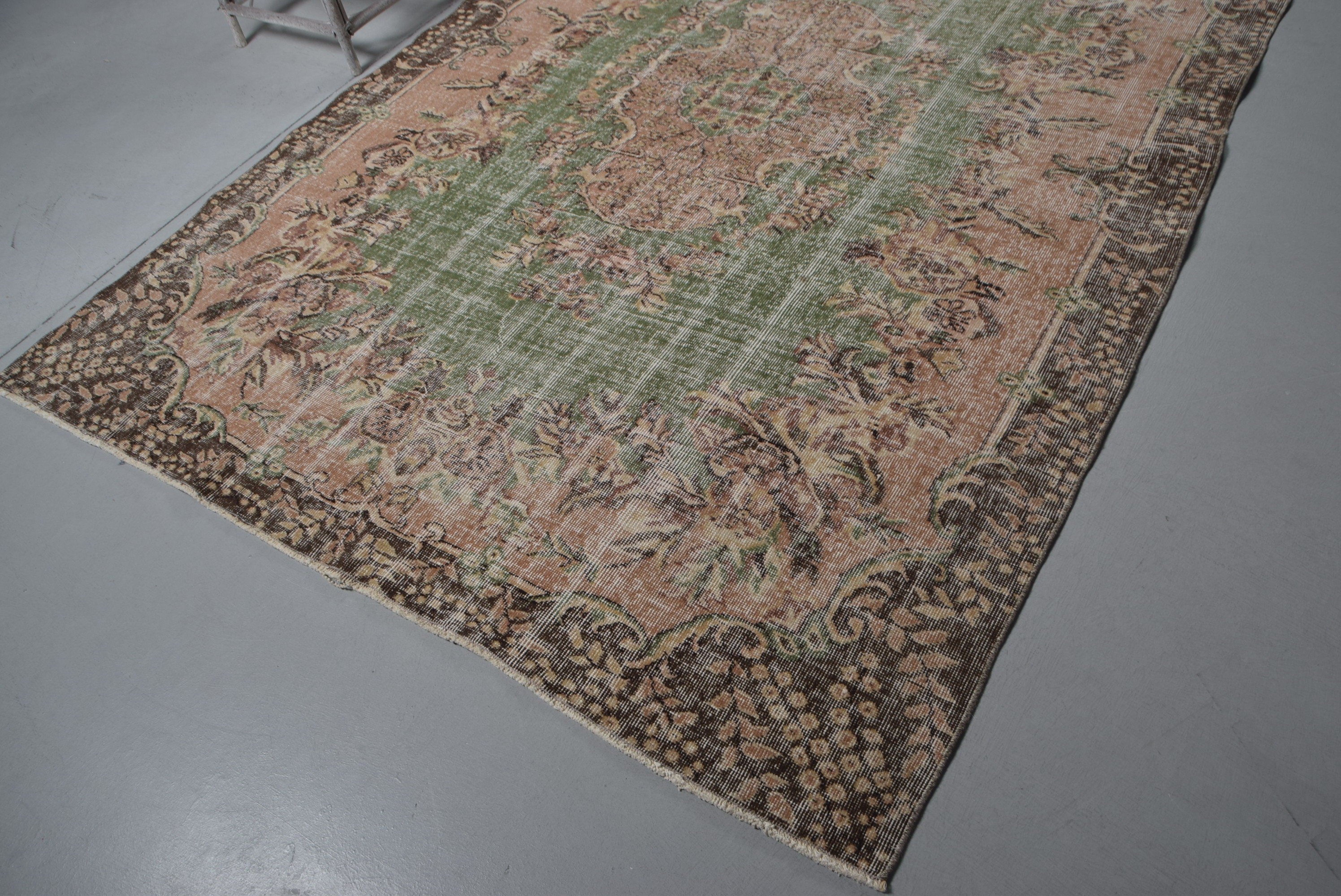 Kitchen Rug, Turkish Rugs, Green Antique Rugs, Wool Rugs, 6.4x9 ft Large Rug, Bedroom Rug, Rugs for Salon, Vintage Rug, Dining Room Rugs