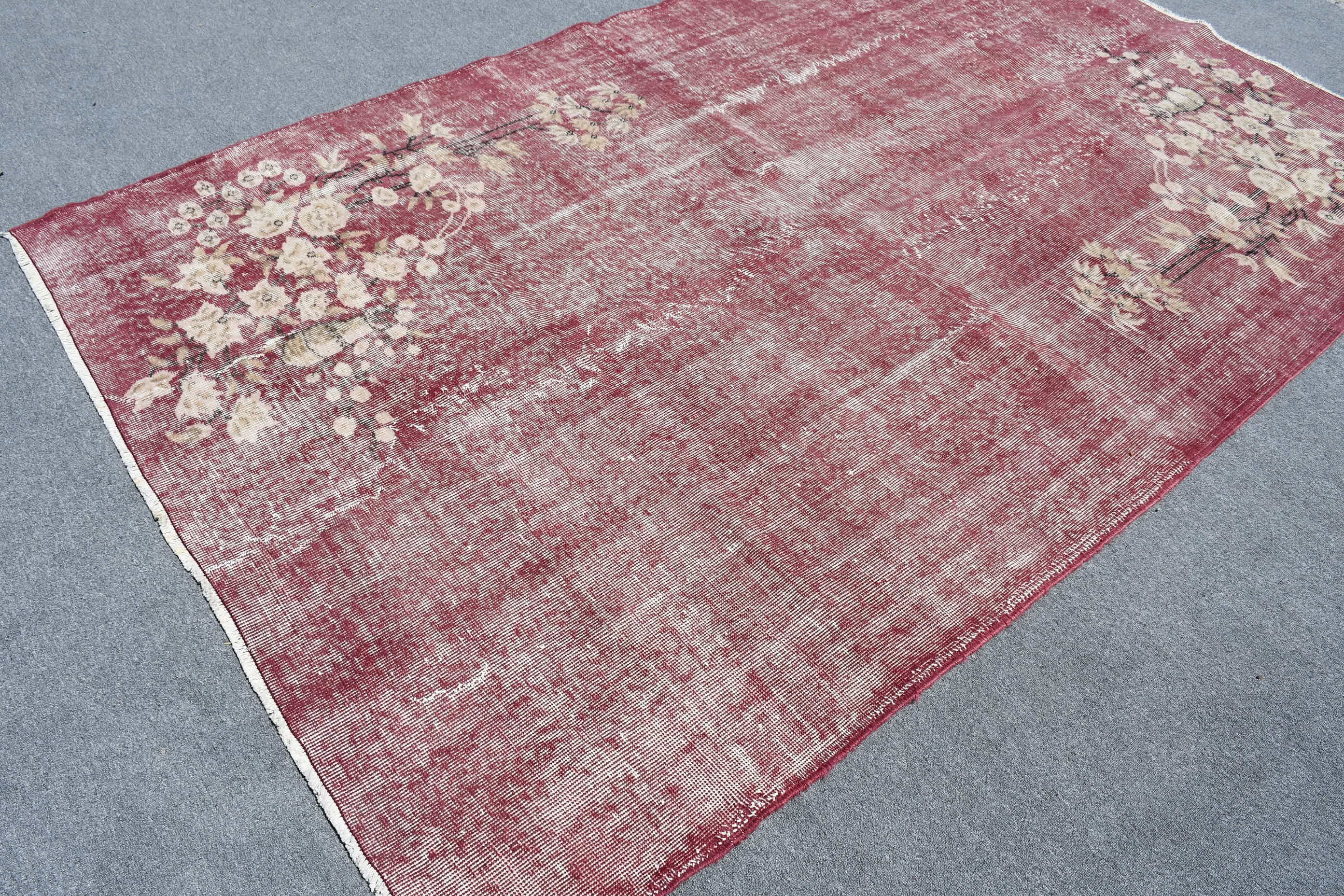 Pink Oriental Rug, Salon Rug, Living Room Rugs, Vintage Rug, 5.7x9.4 ft Large Rugs, Boho Rug, Turkish Rug, Cool Rugs