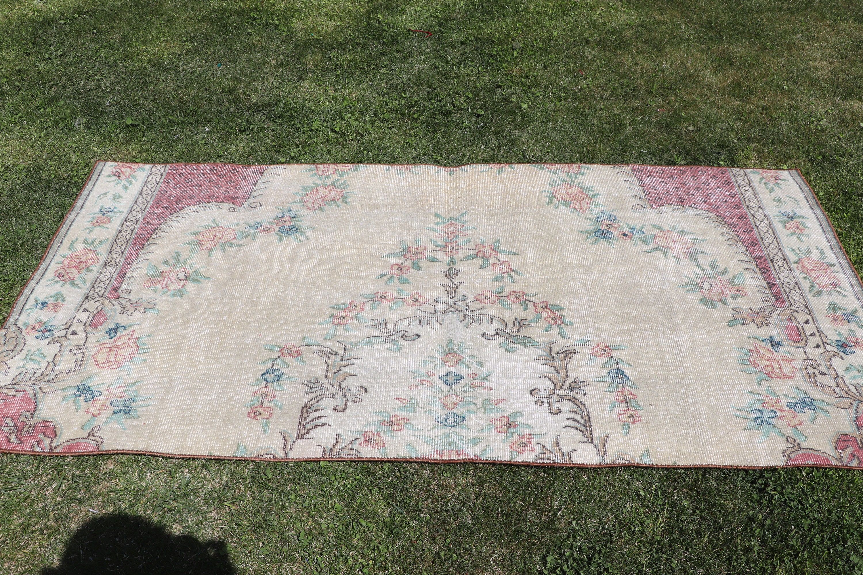 Boho Accent Rugs, Nursery Rugs, Moroccan Rug, Floor Rugs, 3.1x6.4 ft Accent Rug, Turkey Rugs, Vintage Rug, Beige Bedroom Rugs, Turkish Rugs