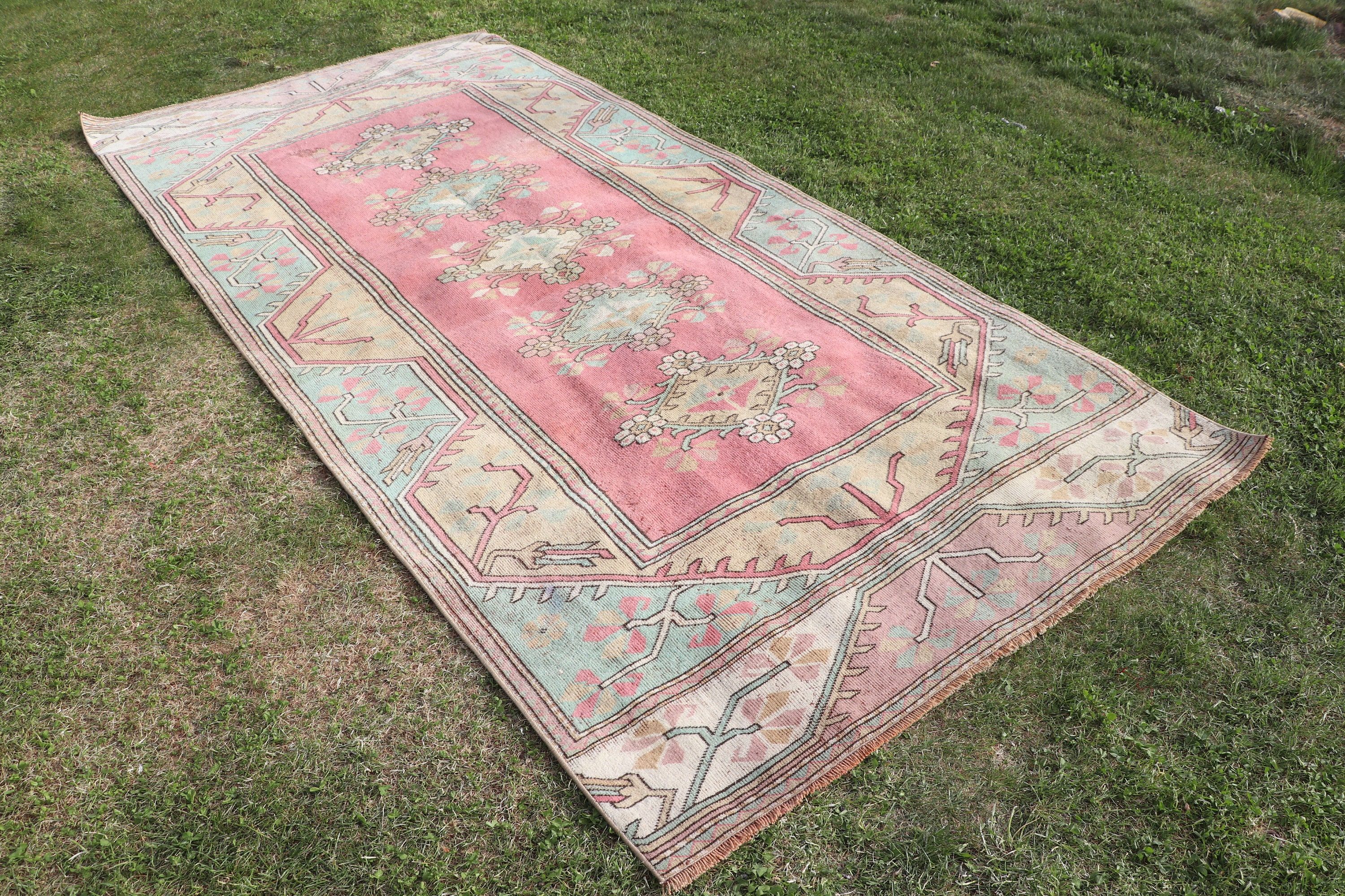 Oryantal Halı, 4.4x9.4 ft Büyük Halılar, Salon Halısı, Kırmızı Boho Halıları, Vintage Halı, Büyük Vintage Halı, Mutfak Halıları, Dekoratif Halılar, Türk Halıları