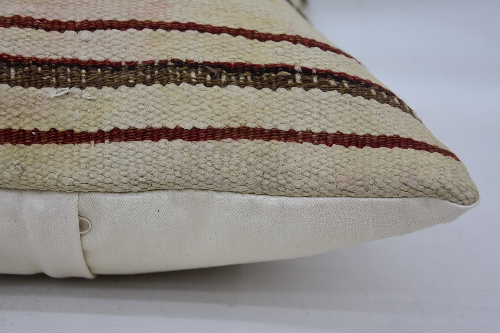 Vintage Kilim Pillow, Decorative Bolster Cushion Case, Vintage Pillow, 16"x24" Beige Cushion Cover, Home Decor Pillow, Ethnic Cushion Case