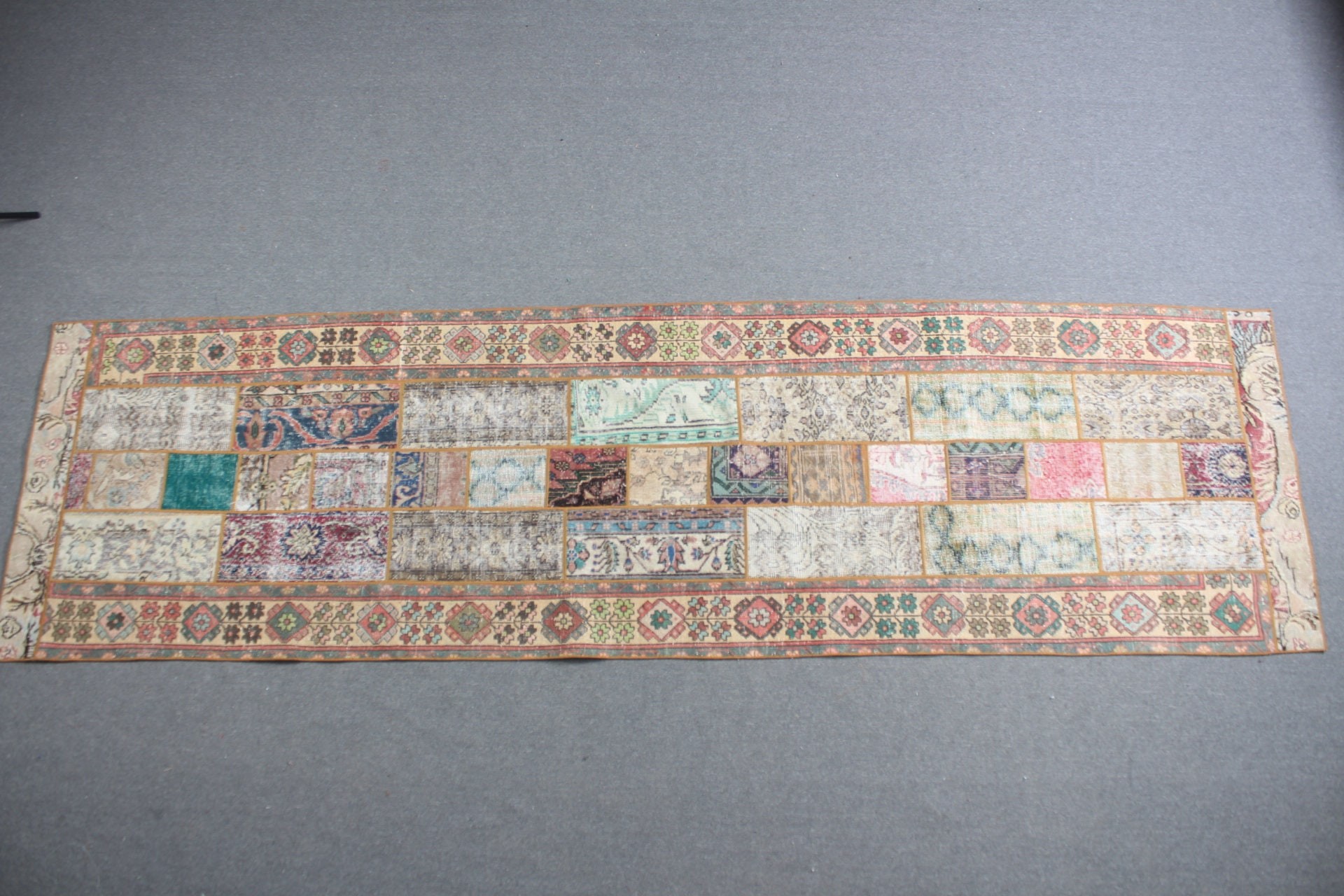 Mutfak Halıları, Merdiven Halıları, Gökkuşağı Mutfak Halısı, Vintage Halı, 3,6x13 ft Runner Halısı, Boho Halıları, Merdiven Halısı, Türk Halısı