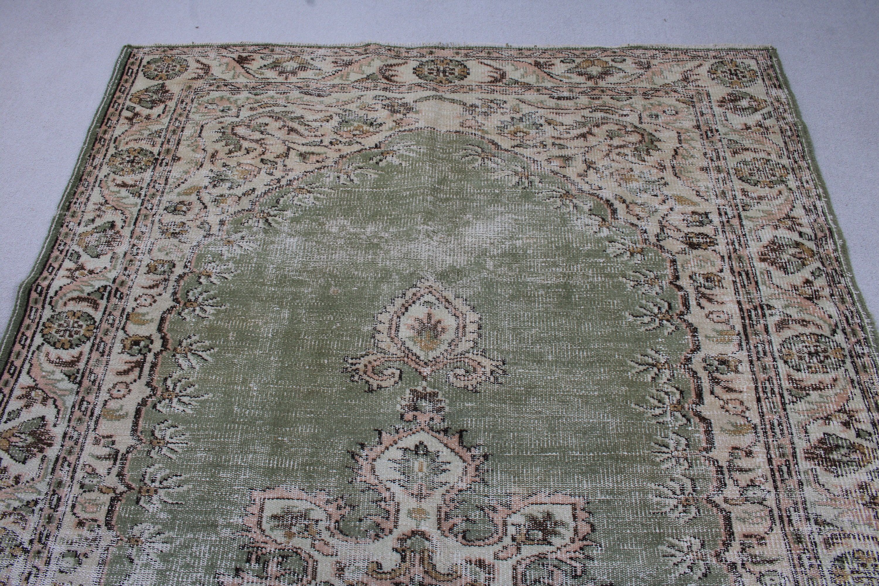 Büyük Oushak Halı, Büyük Oushak için Halılar, Yatak Odası Halısı, Vintage Halılar, Oushak Halıları, Türk Halıları, Kahverengi 5.6x8.7 ft Büyük Halılar