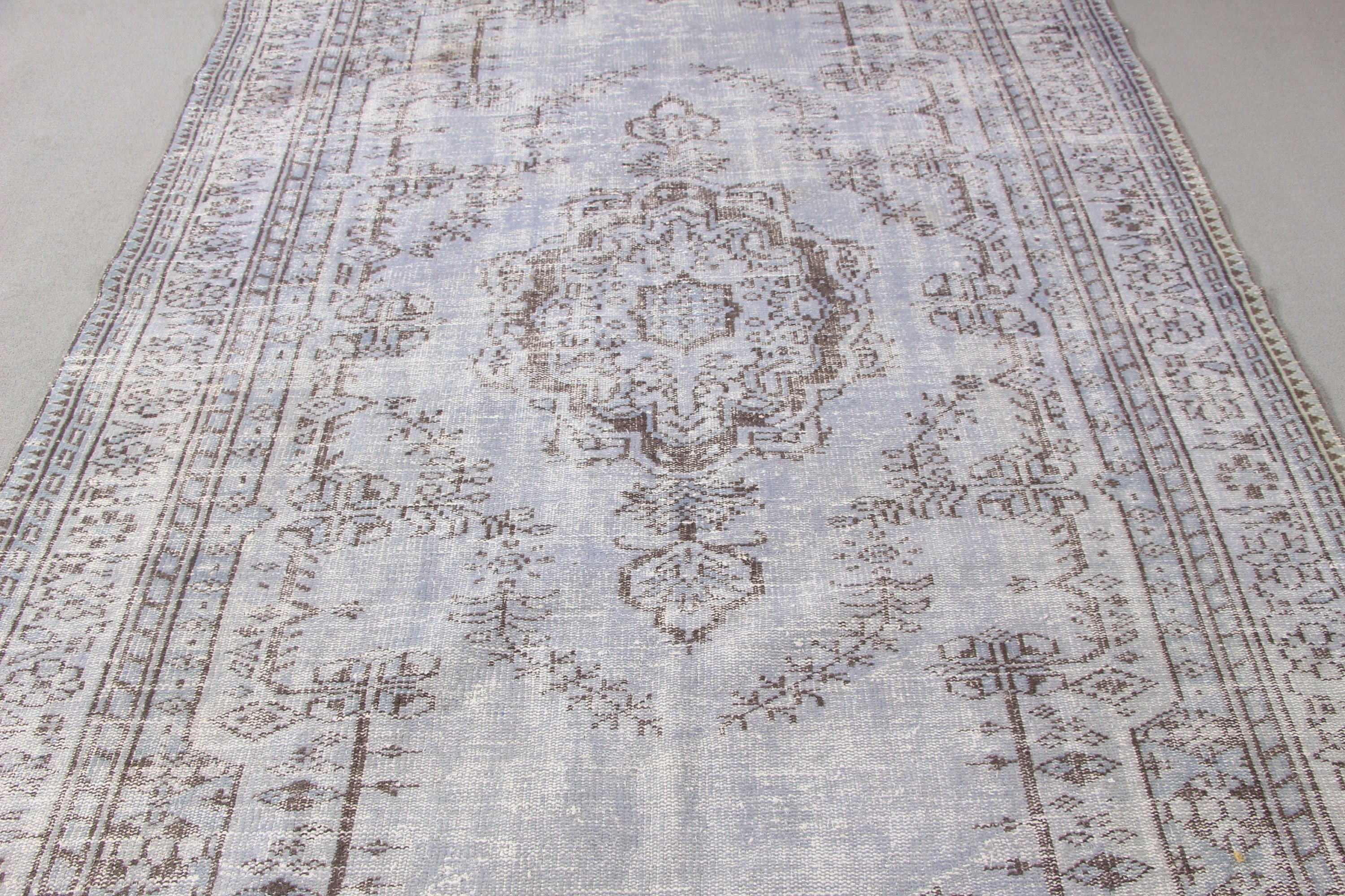 Yün Halılar, Türk Halısı, Etnik Halı, 5,9x9,3 ft Büyük Halı, Büyük Boho Halısı, Vintage Halı, Nötr Halı, Bej El Dokuma Halısı, Yatak Odası Halısı