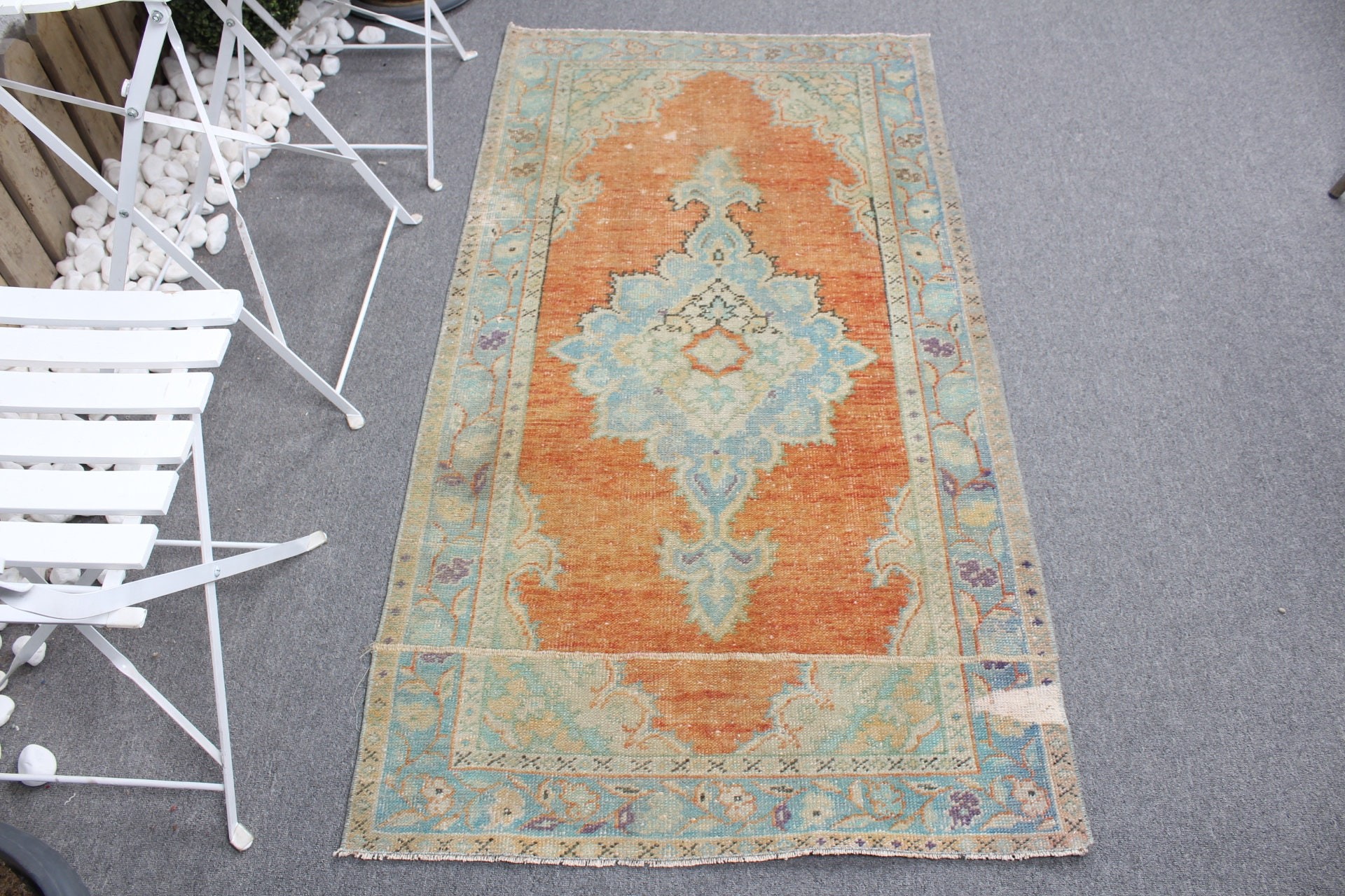 2.9x5.5 ft Accent Rugs, Orange Kitchen Rugs, Nursery Rug, Turkish Rugs, Entry Rug, Cute Rugs, Vintage Rug, Moroccan Rug, Oriental Rug