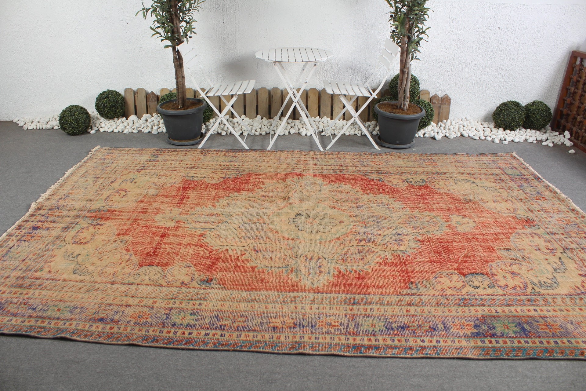 7.1x11.3 ft Oversize Rug, Vintage Rug, Oriental Rug, Red Cool Rug, Dining Room Rug, Rugs for Salon, Salon Rugs, Turkish Rugs, Bedroom Rugs