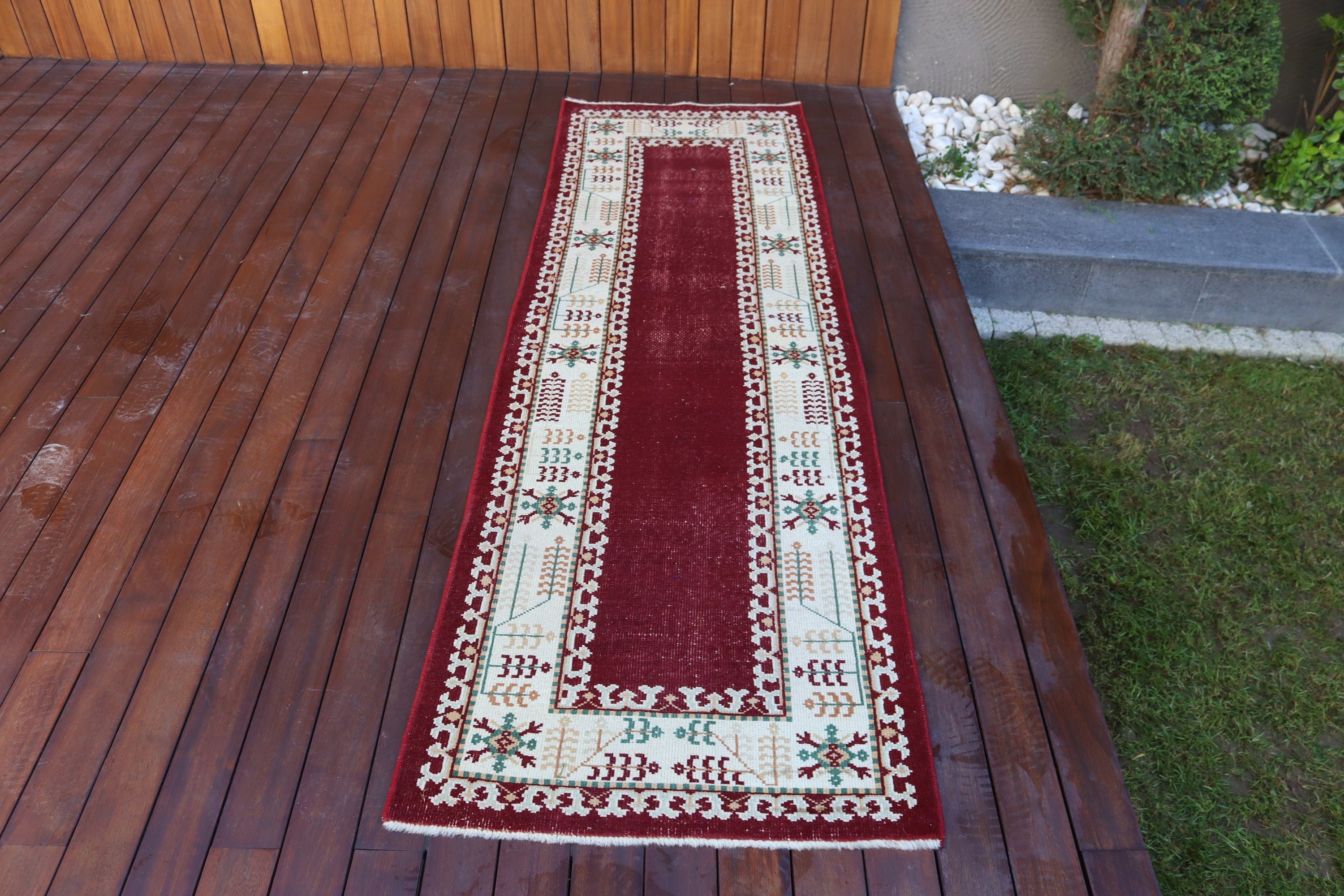 2.4x7.2 ft Runner Rug, Red Moroccan Rugs, Statement Rugs, Vintage Rugs, Luxury Rugs, Stair Rug, Modern Rugs, Long Runner Rug, Turkish Rug