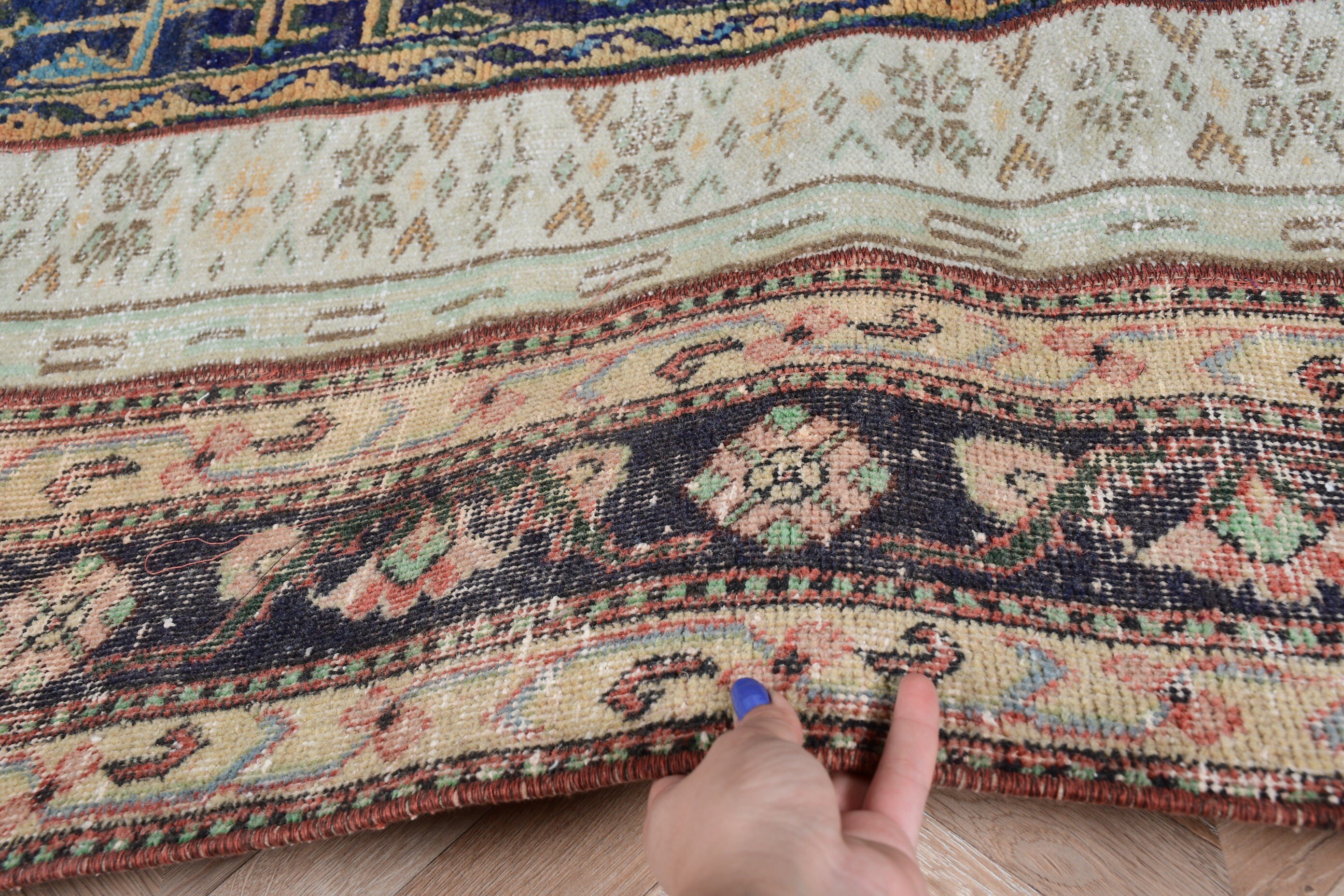 Mor Yün Halı, 3,6x5,9 ft Aksan Halıları, Çocuk Halıları, Vintage Halı, Mutfak Halısı, Oryantal Halı, Türk Halısı, Yatak Odası Halıları, Yün Halı