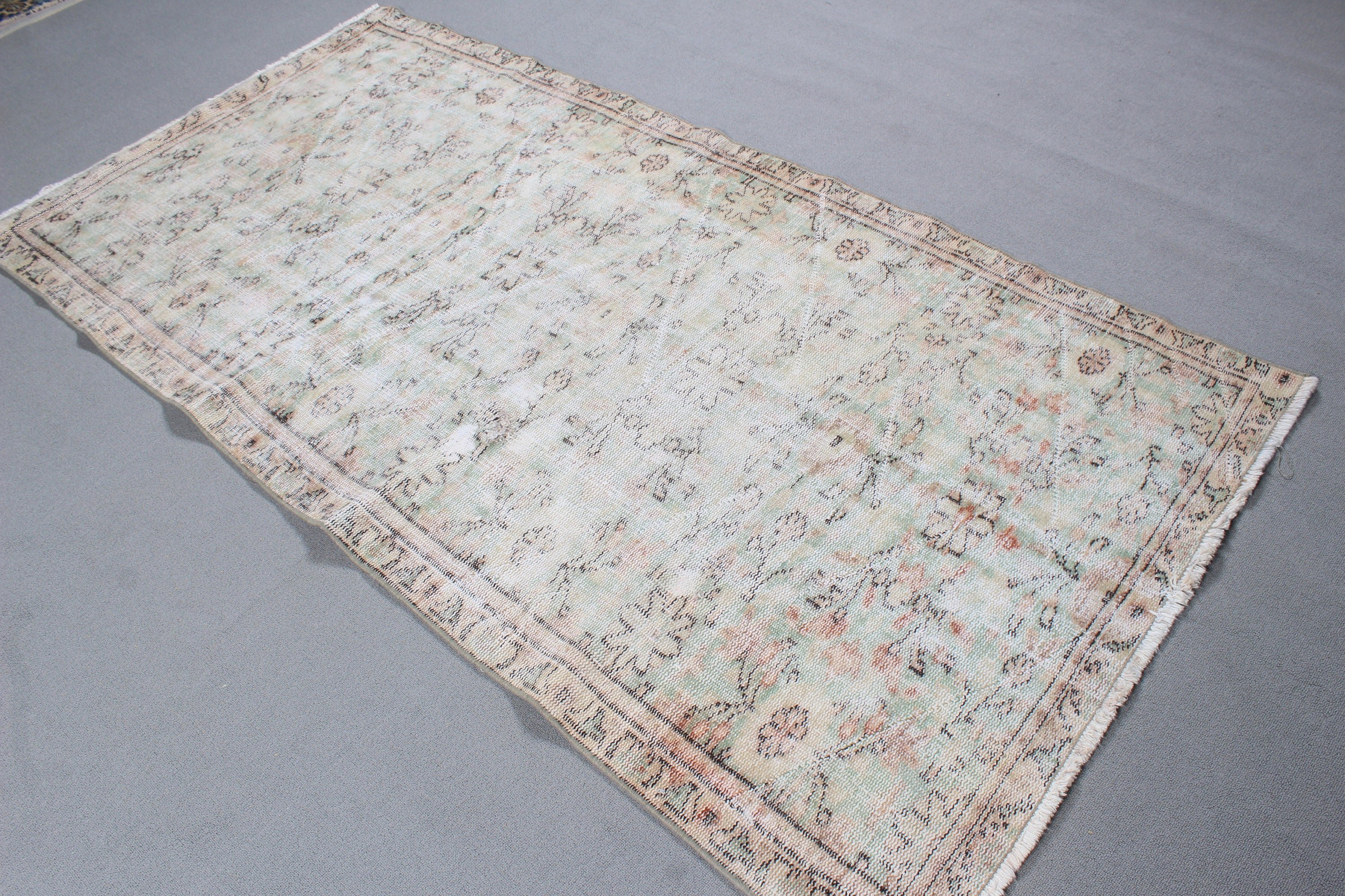 Oushak Rugs, Bedroom Rug, Rugs for Kitchen, Vintage Rug, Turkish Rugs, Beige Antique Rugs, Flatweave Rug, Indoor Rug, 3.8x7.4 ft Area Rugs