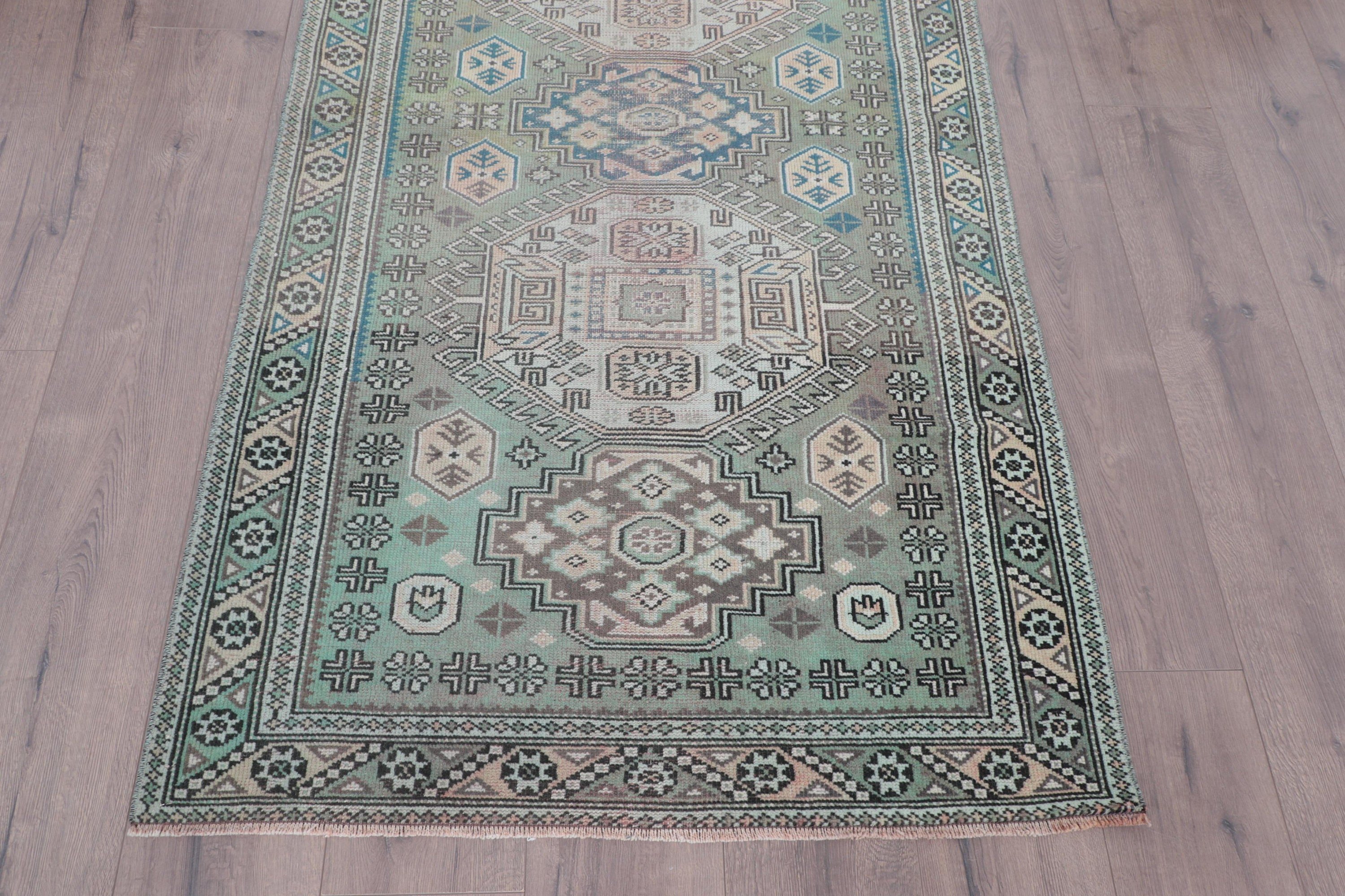 Havalı Halı, 3,2x6,1 ft Aksan Halıları, Türk Halıları, Boho Vurgu Halısı, Nötr Halı, Kahverengi El Dokuma Halılar, Etnik Halı, Vintage Halı, Çocuk Halıları