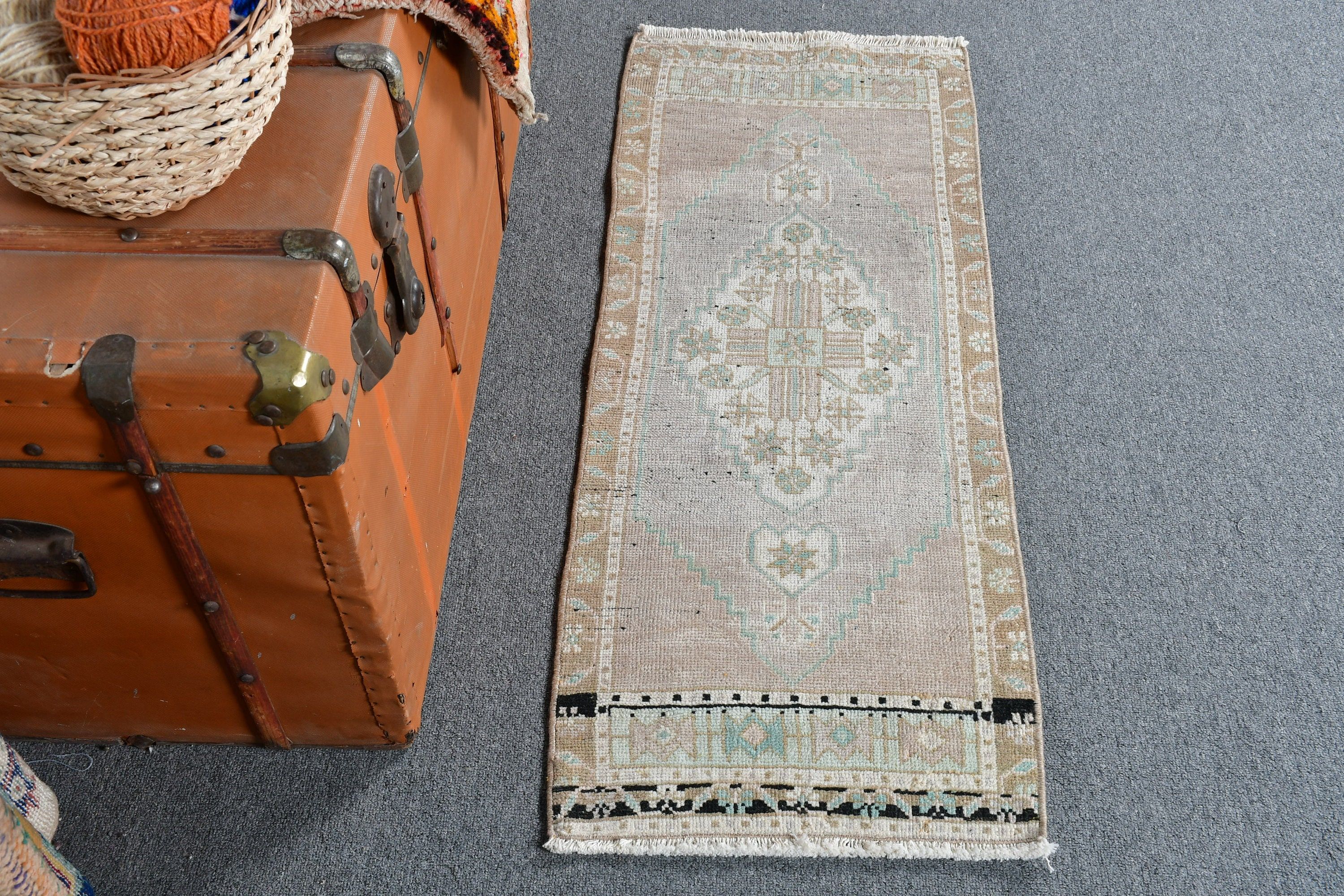 Anadolu Halısı, Türk Halısı, Fas Halıları, Kahverengi Antika Halı, Yatak Odası Halıları, Vintage Halılar, Mutfak Halısı, 1.4x3.5 ft Küçük Halılar, Sanat Halısı