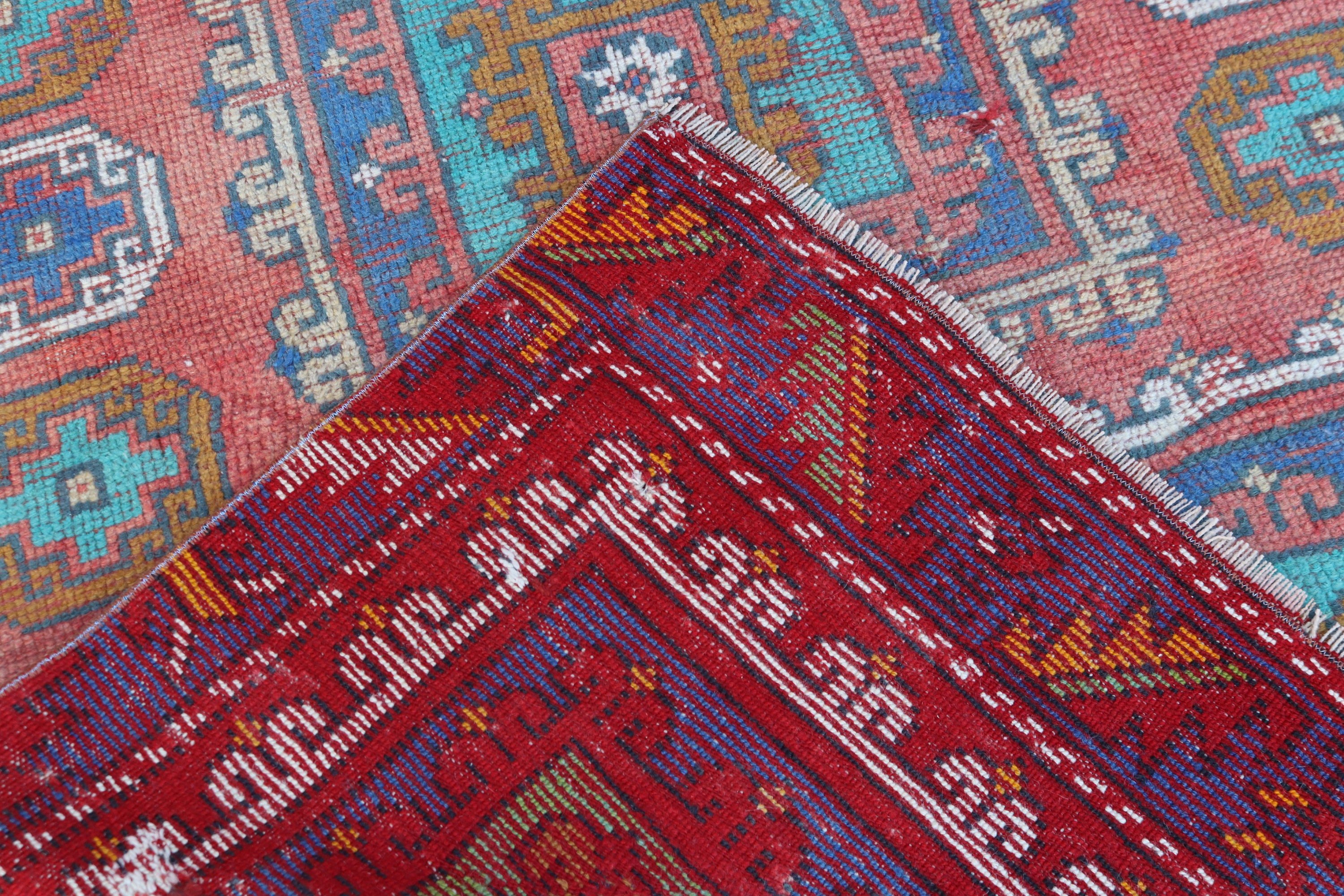 Boho Vurgulu Halılar, Vintage Halı, El Dokuma Halılar, Nötr Halı, Giriş Halısı, Kırmızı Anadolu Halıları, 3,6x5,8 ft Aksan Halıları, Türk Halıları