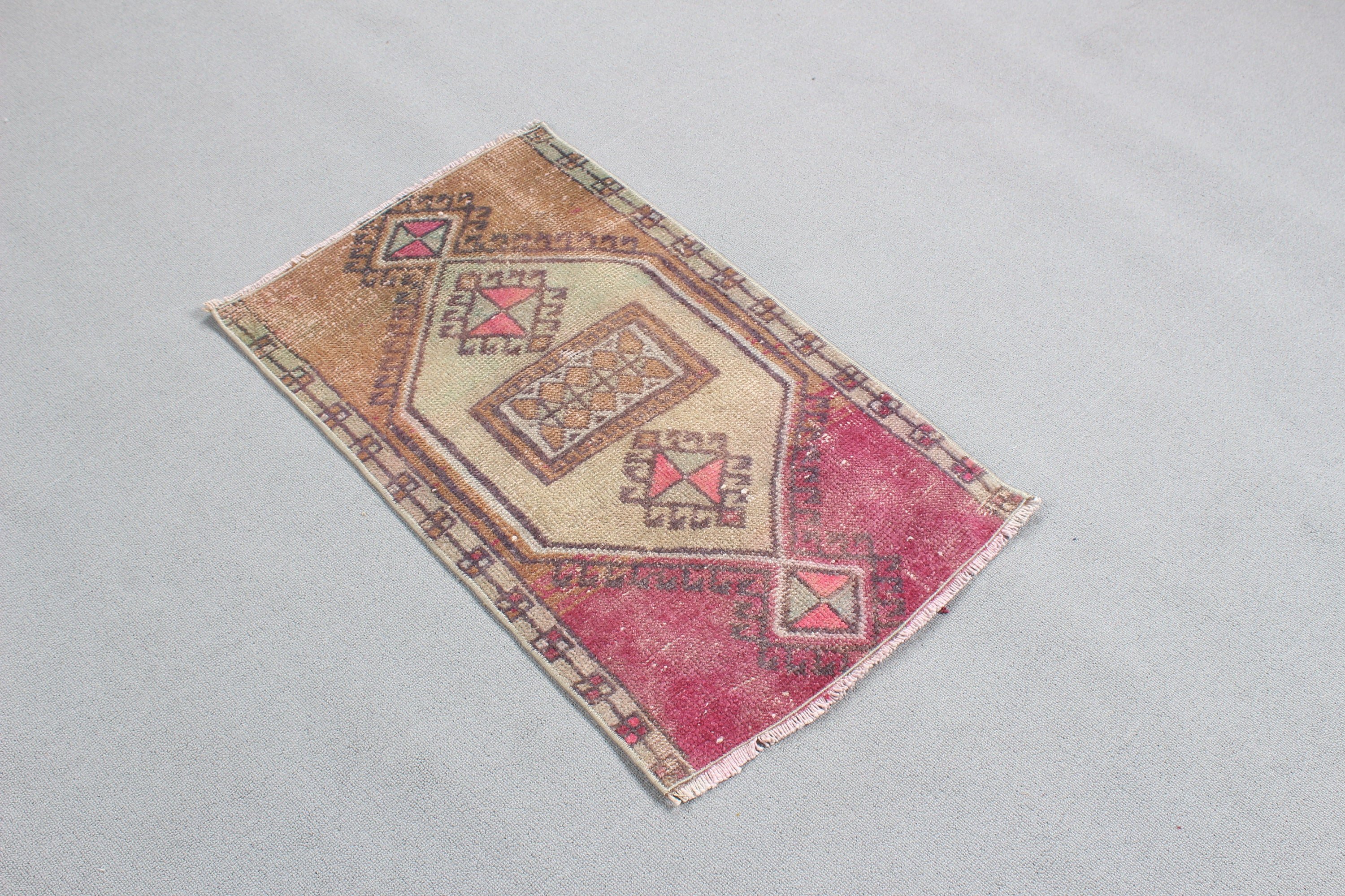 Handwoven Rug, Aesthetic Rug, Car Mat Rug, Turkish Rug, Kitchen Rugs, Oriental Rug, Pink  1.6x2.7 ft Small Rugs, Vintage Rugs