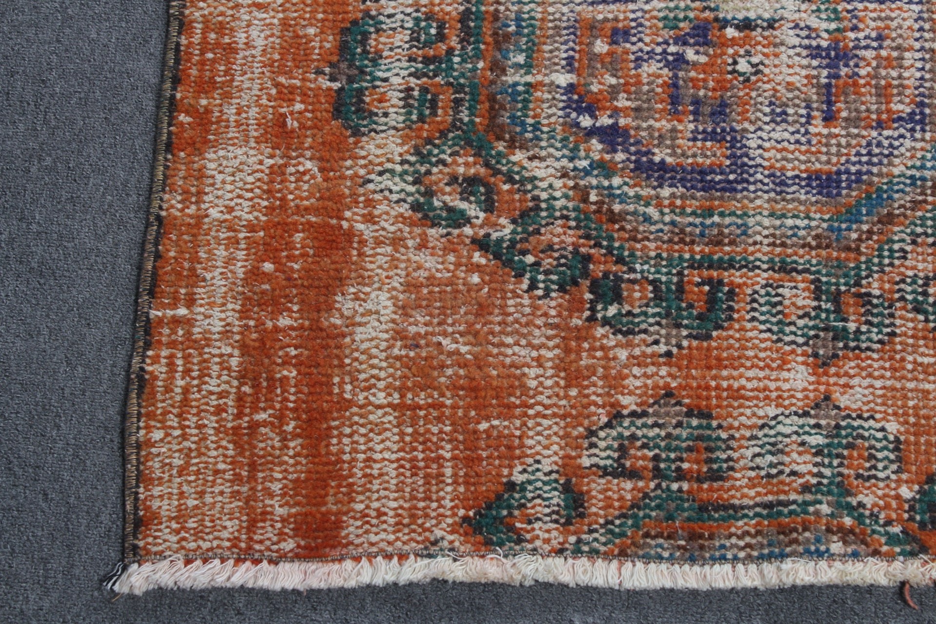 Orange Bedroom Rug, Stair Rug, 2.6x8.8 ft Runner Rug, Turkish Rug, Office Rugs, Anatolian Rug, Moroccan Rug, Kitchen Rugs, Vintage Rug