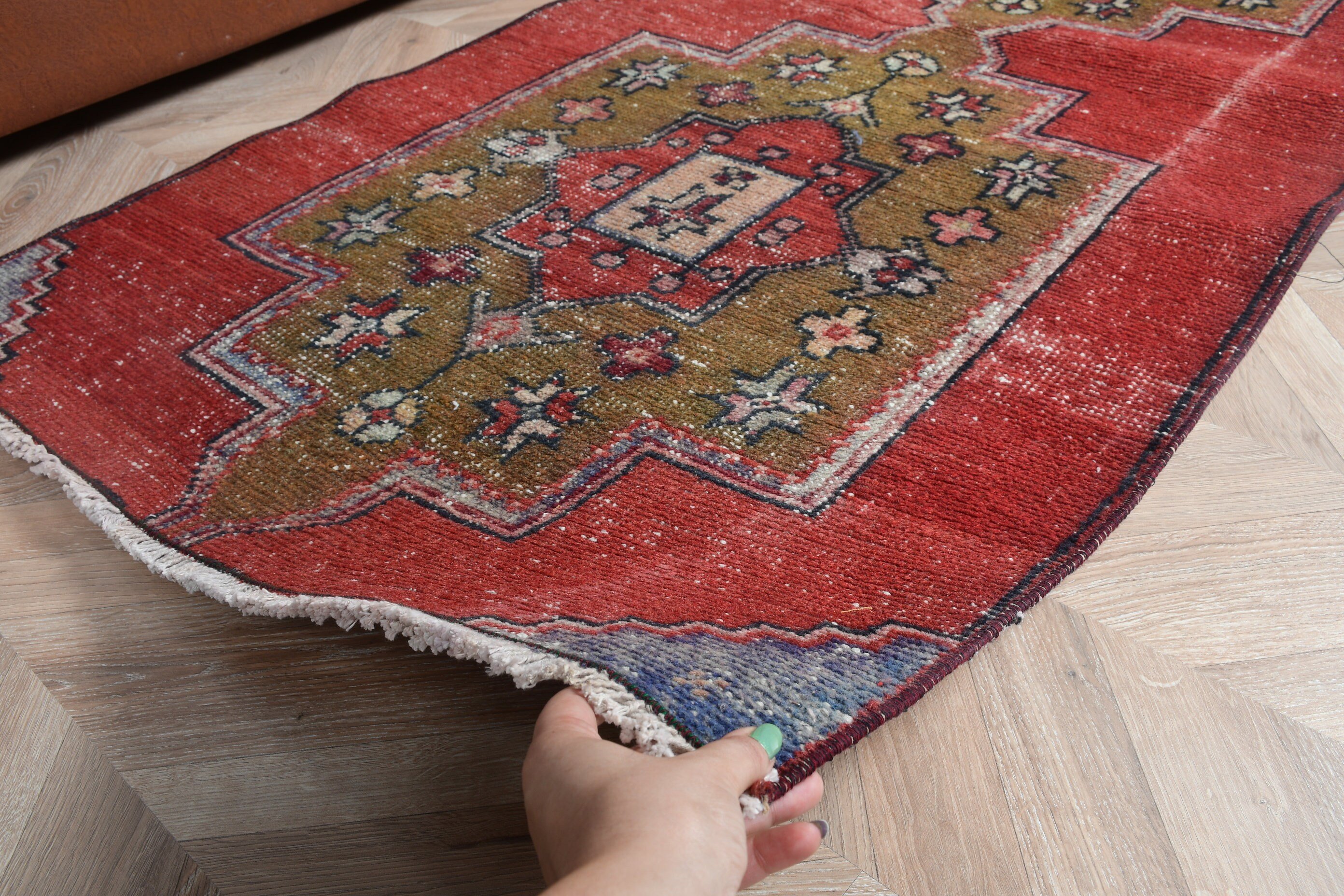 Anatolian Rug, Rugs for Entry, Oushak Rug, Bedroom Rug, Red Oushak Rug, Nursery Rugs, Turkish Rug, Vintage Rug, 2.9x6.1 ft Accent Rugs