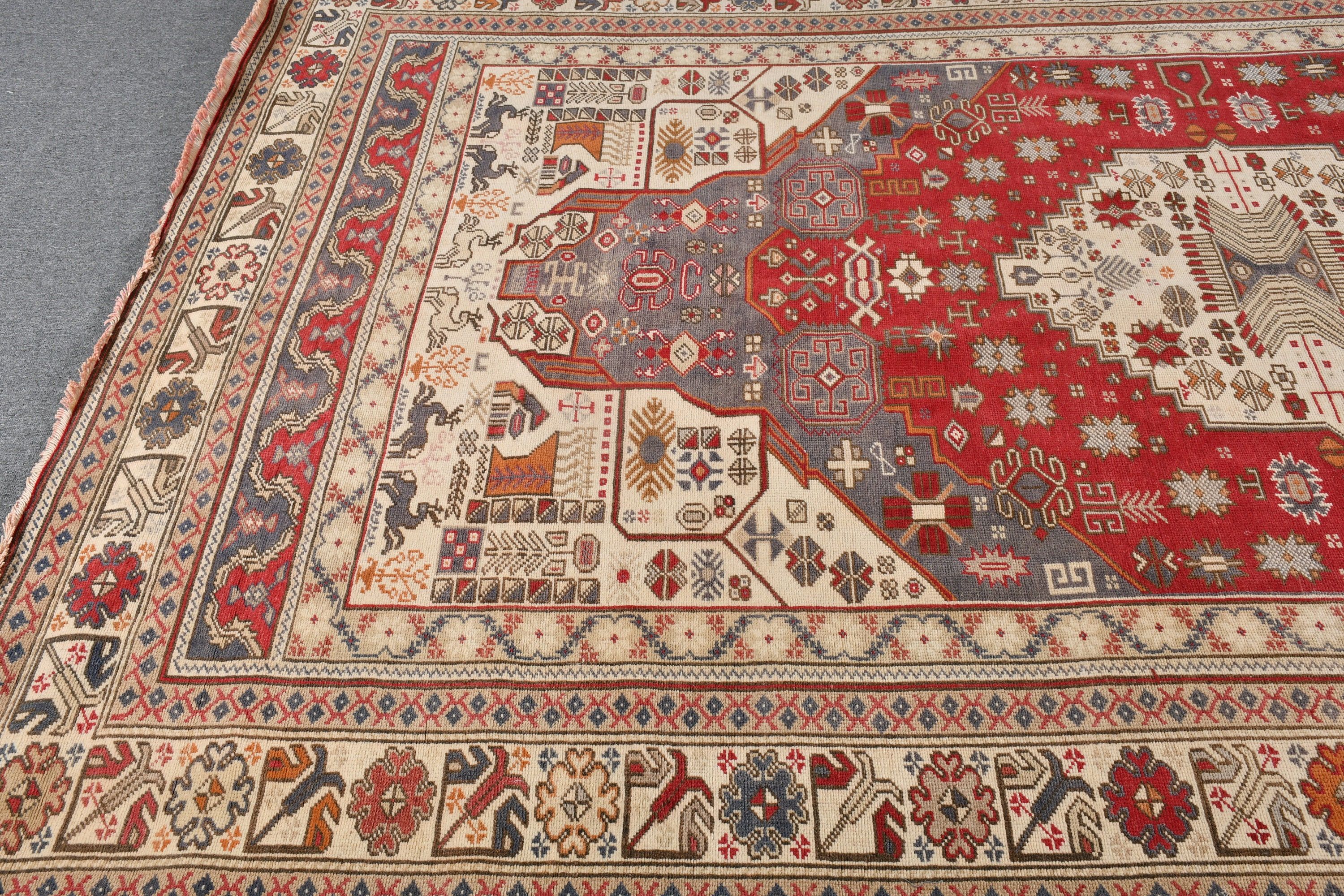 Vintage Halı, Göçebe Halıları, Salon Halıları, 6.6x10.2 ft Büyük Halı, Bej Fas Halısı, Türk Halıları, Yatak Odası Halısı, Oryantal Halı, Mutfak Halıları