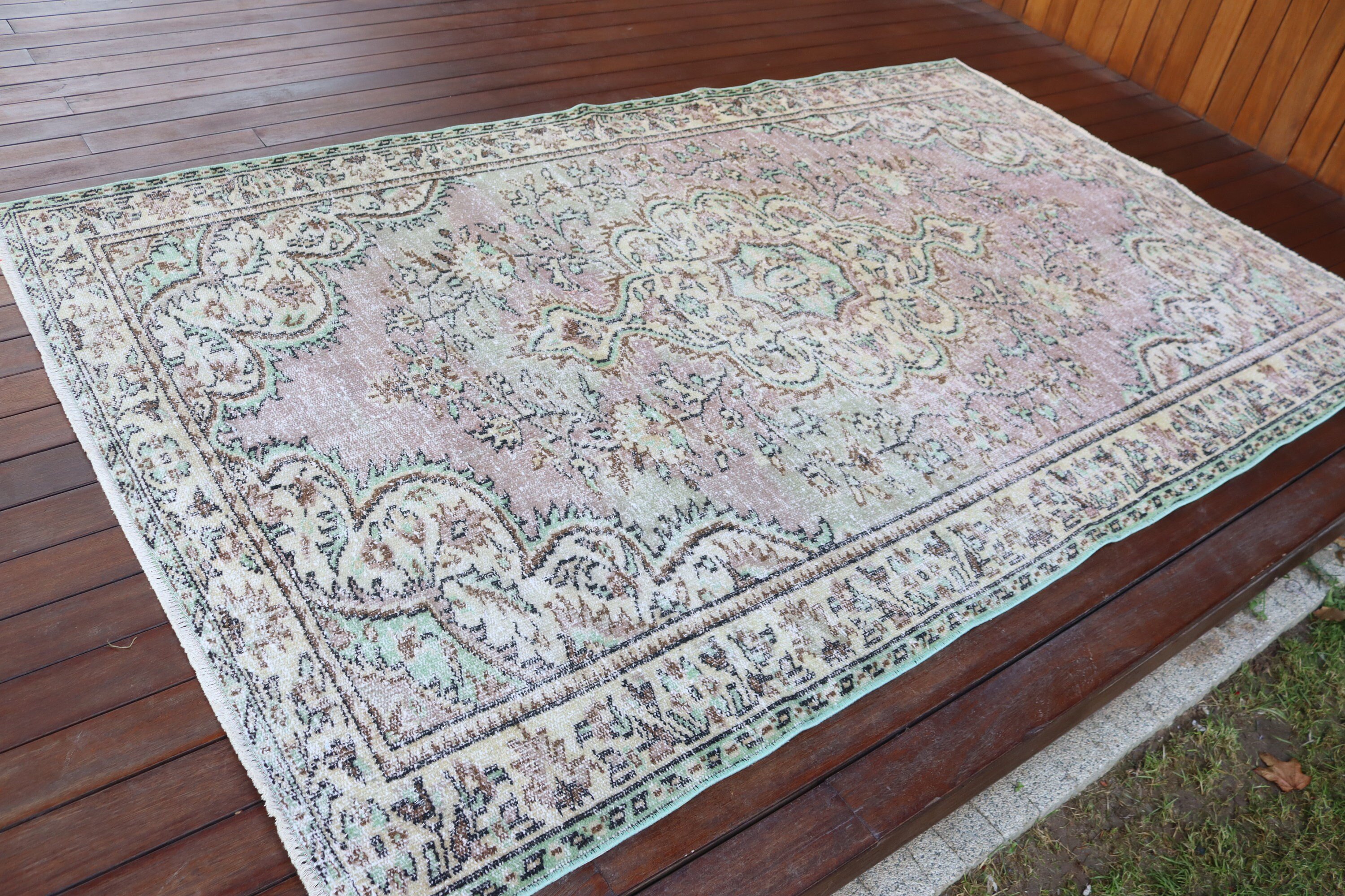 Vintage Halılar, Oturma Odası Halıları, Mor Soğuk Halı, 5,2x8,1 ft Büyük Halılar, Türk Halıları, Büyük Oushak Halıları, Anadolu Halısı, Antika Halılar