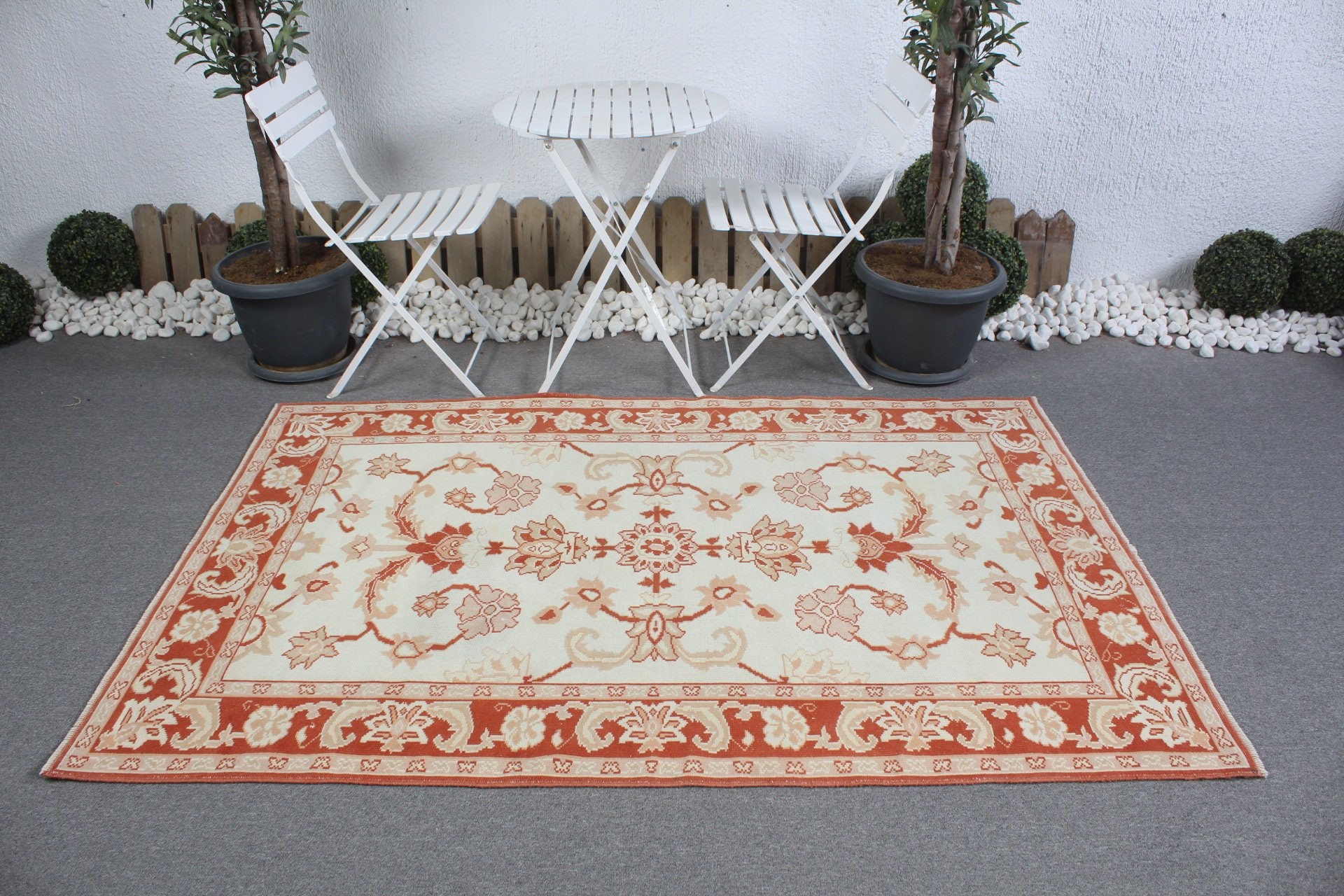 Kitchen Rug, Cute Rug, Turkish Rug, 4.4x6.6 ft Area Rugs, Dining Room Rugs, Vintage Rug, Art Rug, Rugs for Indoor, Red Cool Rugs, Floor Rug