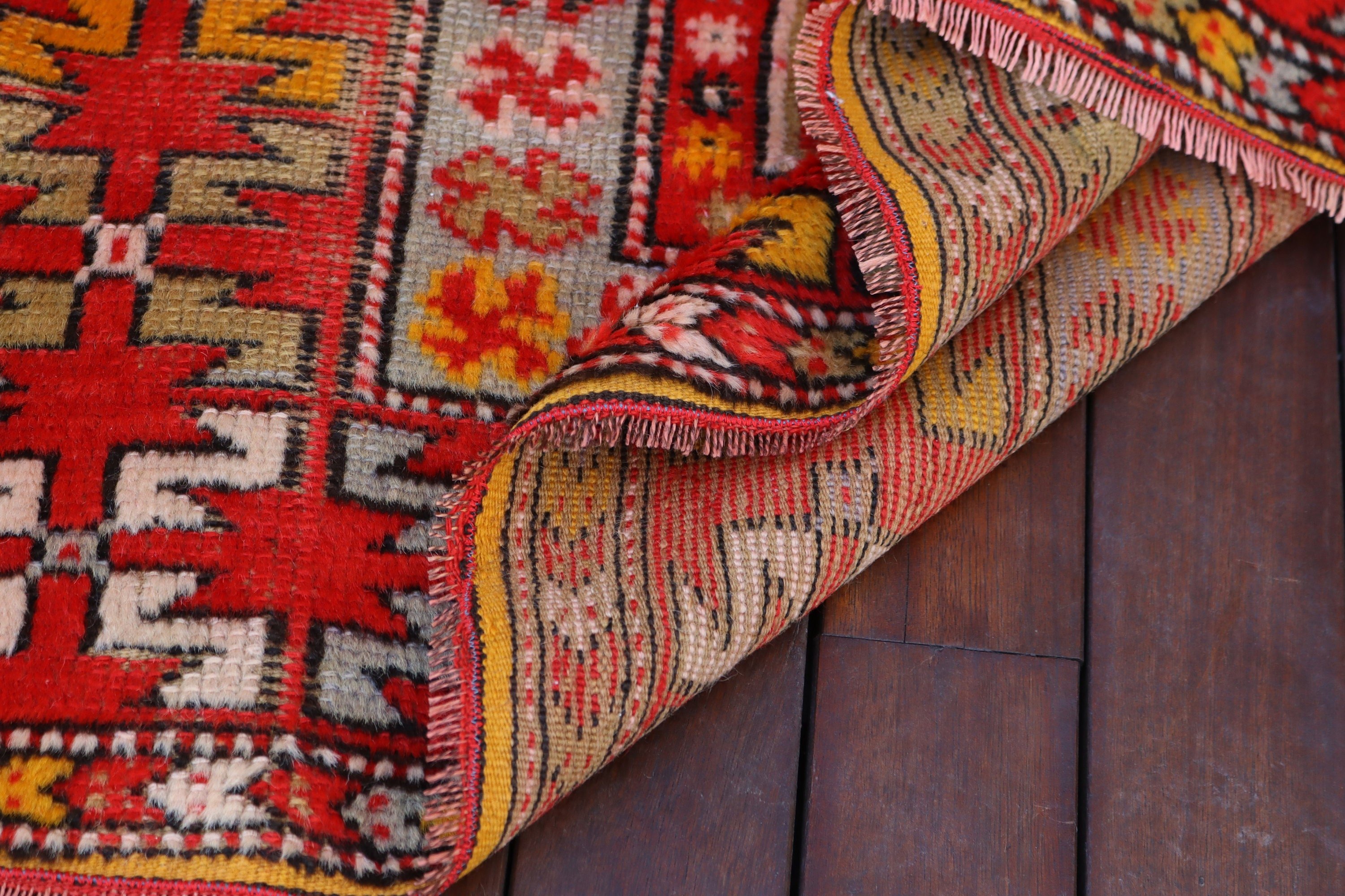 Fas Halısı, Kırmızı İfade Halıları, Vintage Halılar, Boho Vurgulu Halılar, 3,5x6 ft Vurgulu Halı, Düz Dokuma Halılar, Yatak Odası Halıları, Türk Halısı, Aztek Halısı