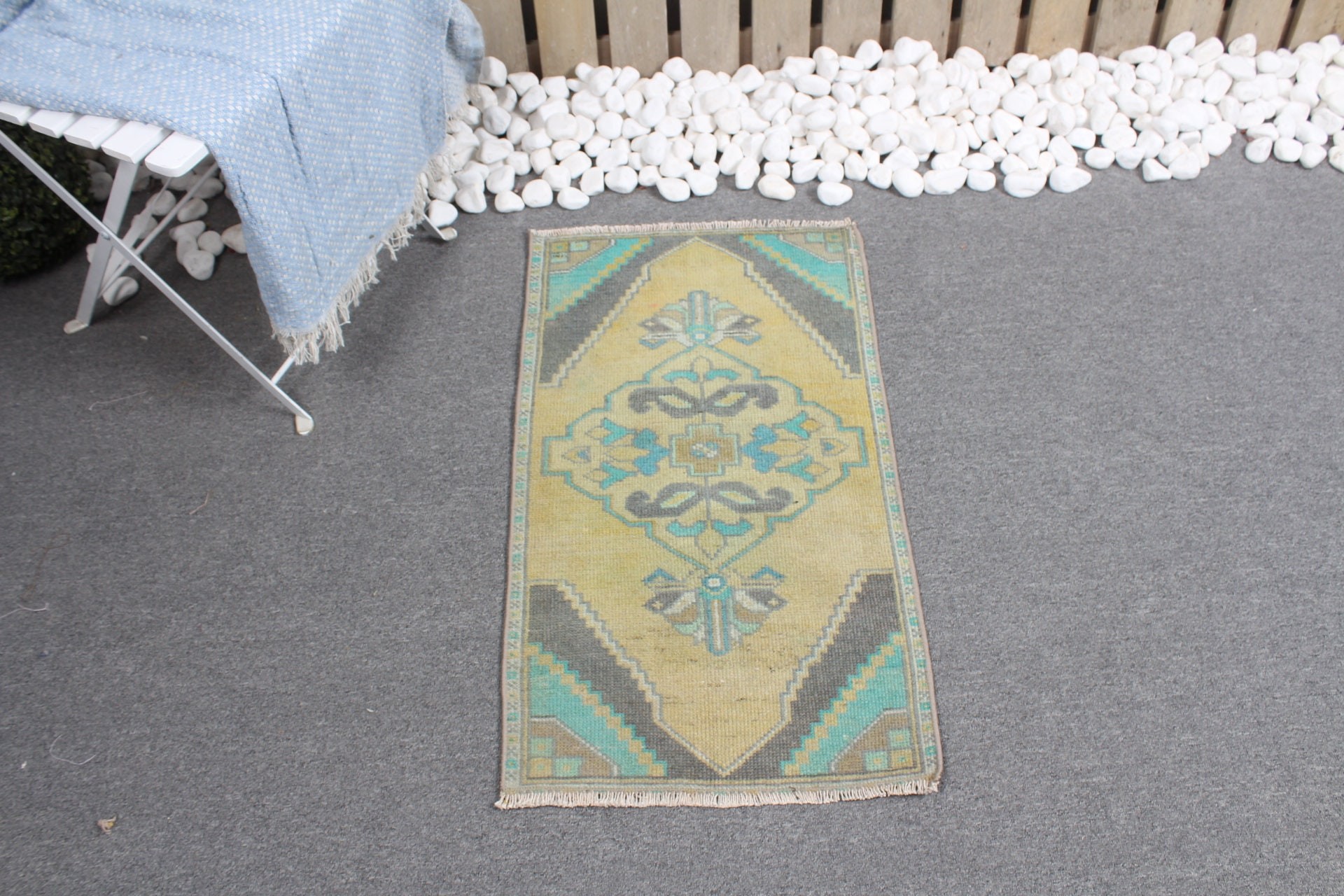 Yeşil Fas Halısı, Anadolu Halısı, Vintage Halı, Giriş Halıları, Araba Paspası Halıları, Havalı Halılar, Türk Halıları, 1.6x2.7 ft Küçük Halı, Çocuk Halısı