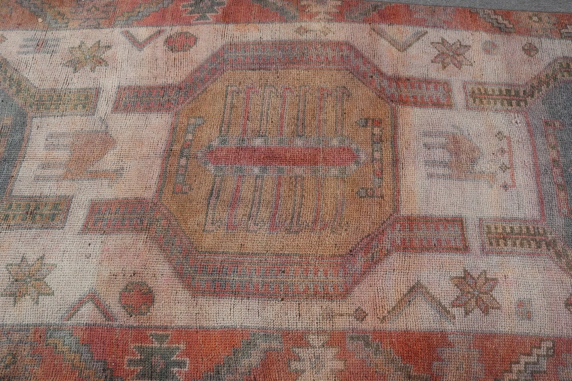 Bej Anadolu Halıları, Anadolu Halıları, 3.8x11.6 ft Runner Halıları, Koridor Halıları, Vintage Halı, Beni Ourain Runner Halısı, Oryantal Halı, Türk Halısı