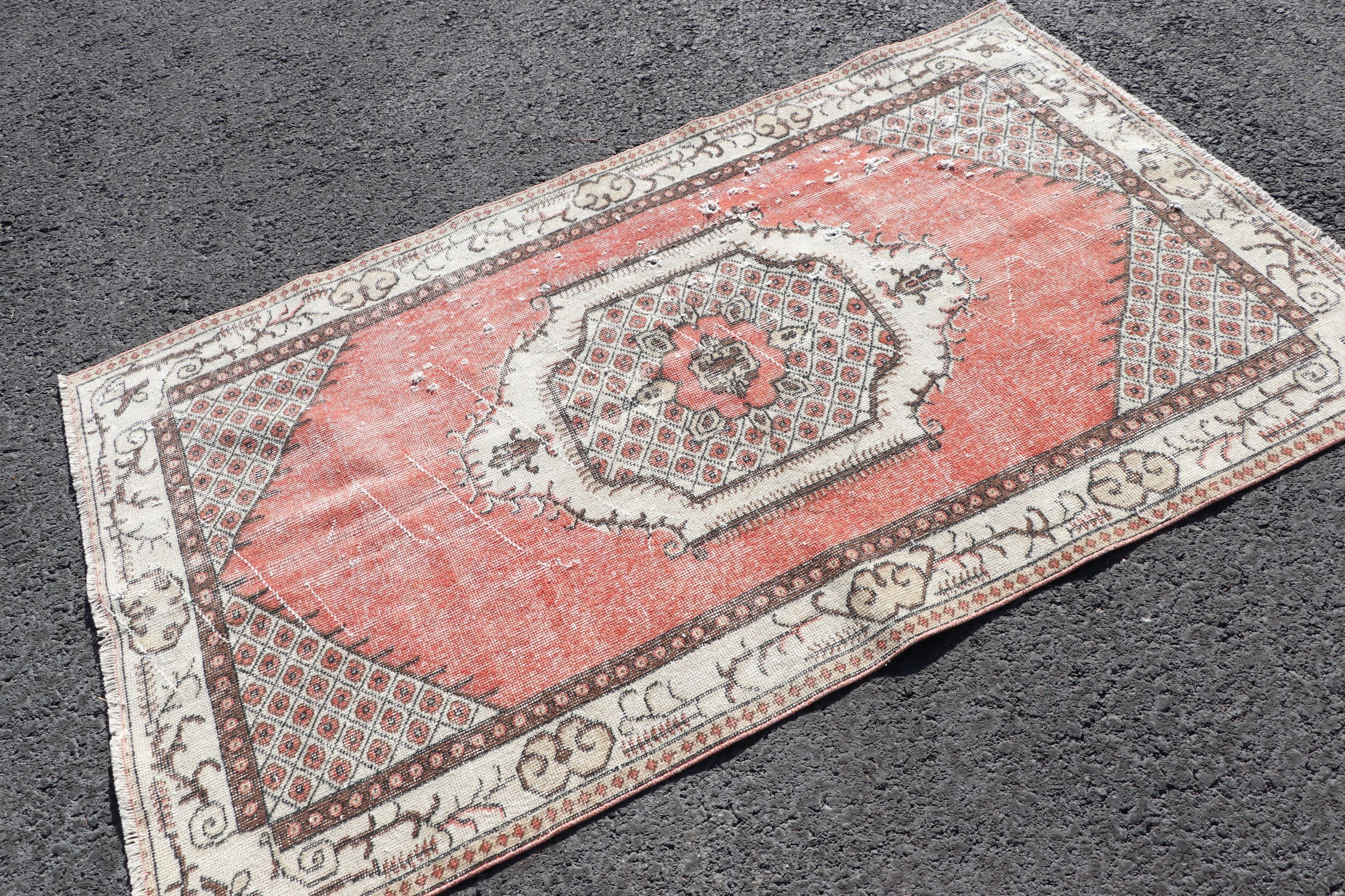 Rugs for Nursery, Cool Rug, Orange Bedroom Rug, Kitchen Rug, Moroccan Rugs, Turkish Rugs, 3.8x6.3 ft Accent Rug, Vintage Rug, Entry Rug