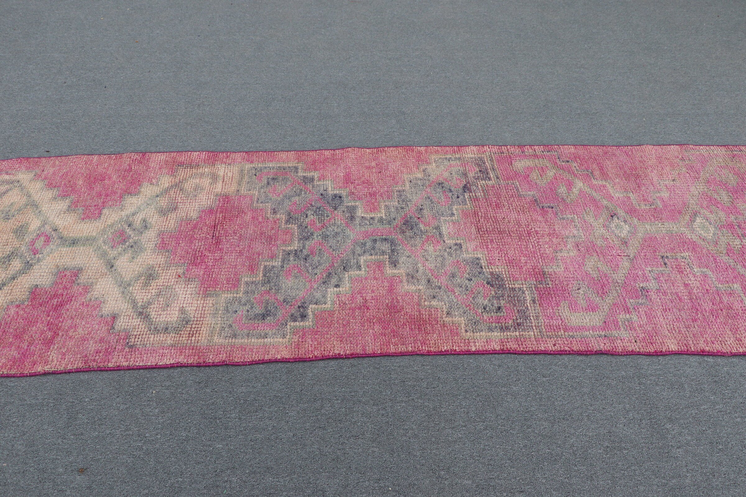 Ev Dekor Halısı, 2.9x10.3 ft Yolluk Halısı, Pembe Ev Dekor Halısı, Türk Halısı, Anadolu Halıları, Sevimli Halı, Vintage Halı, Mutfak Halısı, Koridor Halısı