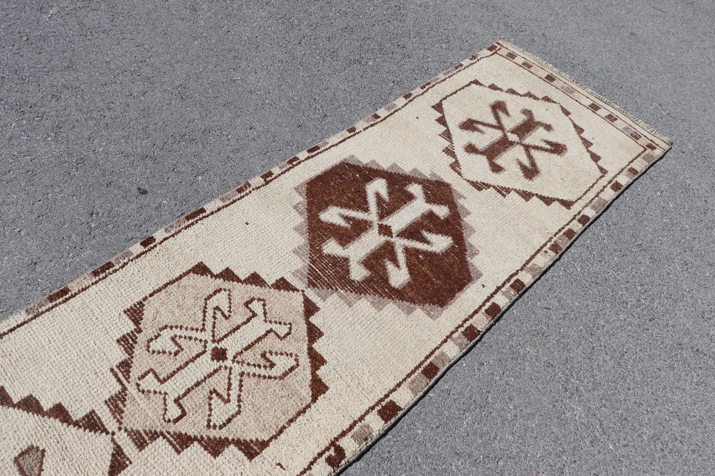 2.7x13.5 ft Runner Rug, Anatolian Rugs, Aztec Rug, Turkish Rugs, Vintage Rugs, Rugs for Corridor, Corridor Rug, Cool Rug, Beige Antique Rug