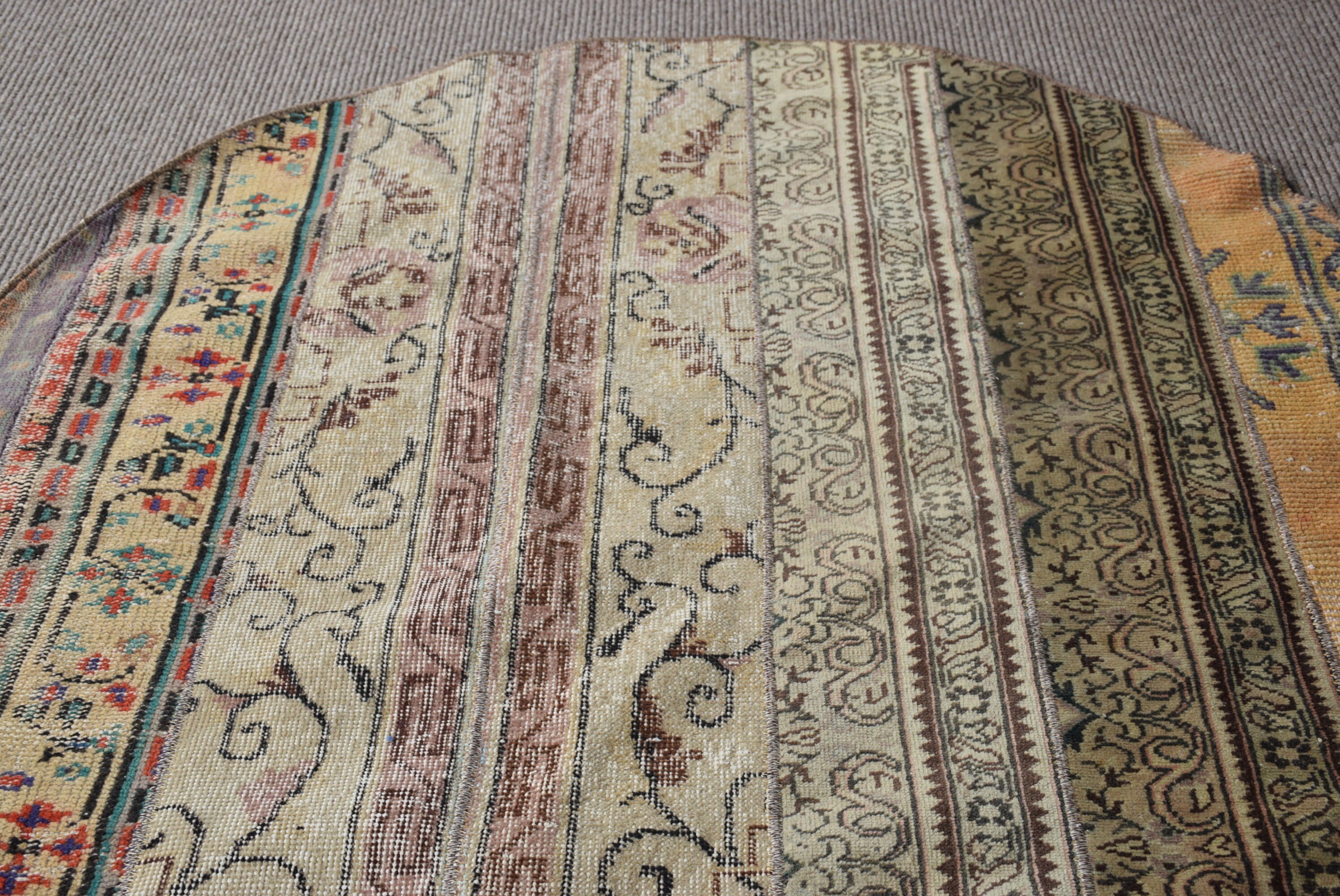 Ev Halı, Yatak odası Halı, Yatak odası Halı, Giriş Halı, Anadolu Halı, Giriş Halı, 134x134 cm Antre Halı, Türk Halı, Bej Fas Halı