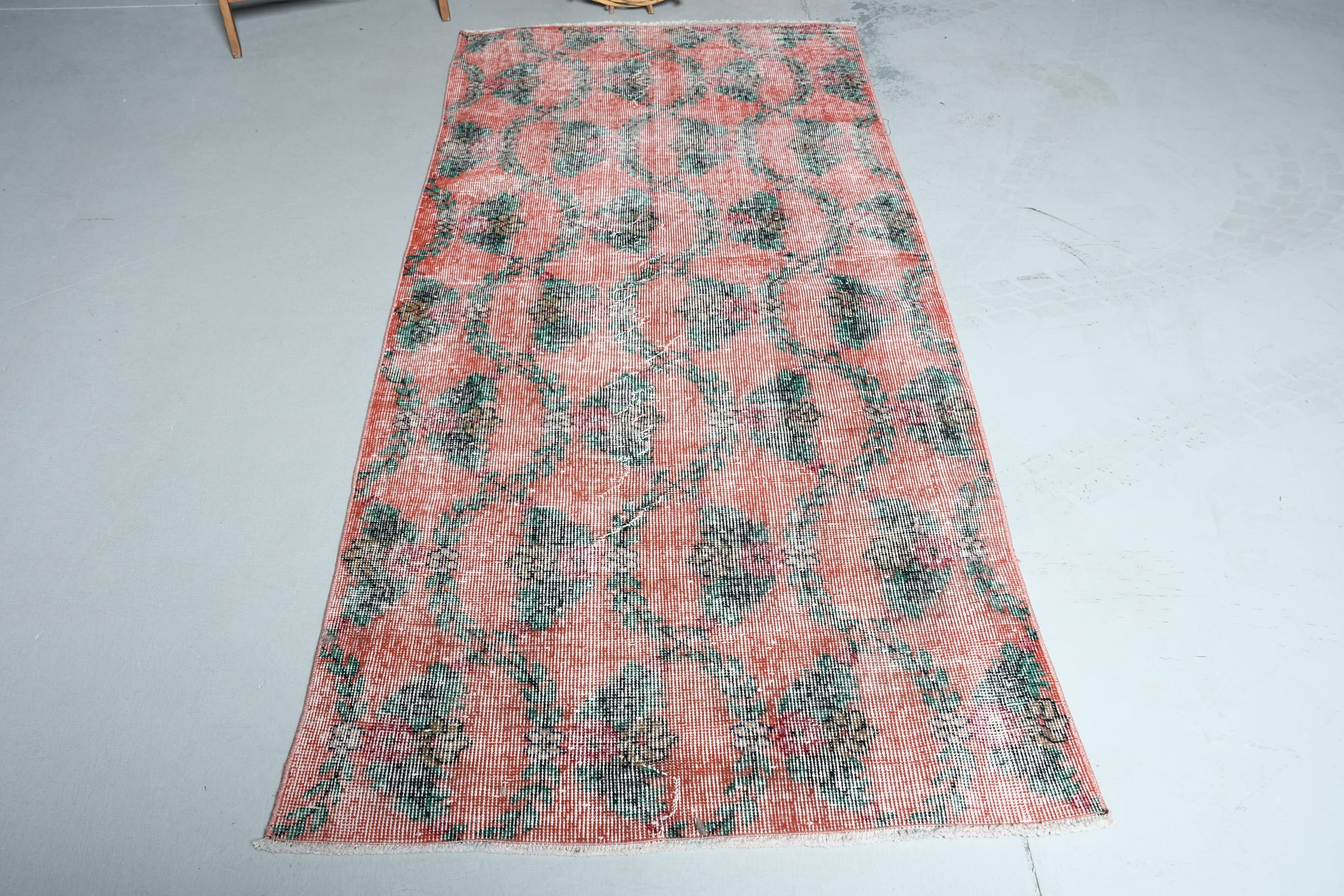 Turkish Rug, Antique Rugs, Pink Anatolian Rugs, Vintage Rug, 3.1x6.7 ft Accent Rug, Nursery Rug, Entry Rug, Kitchen Rugs, Rugs for Nursery