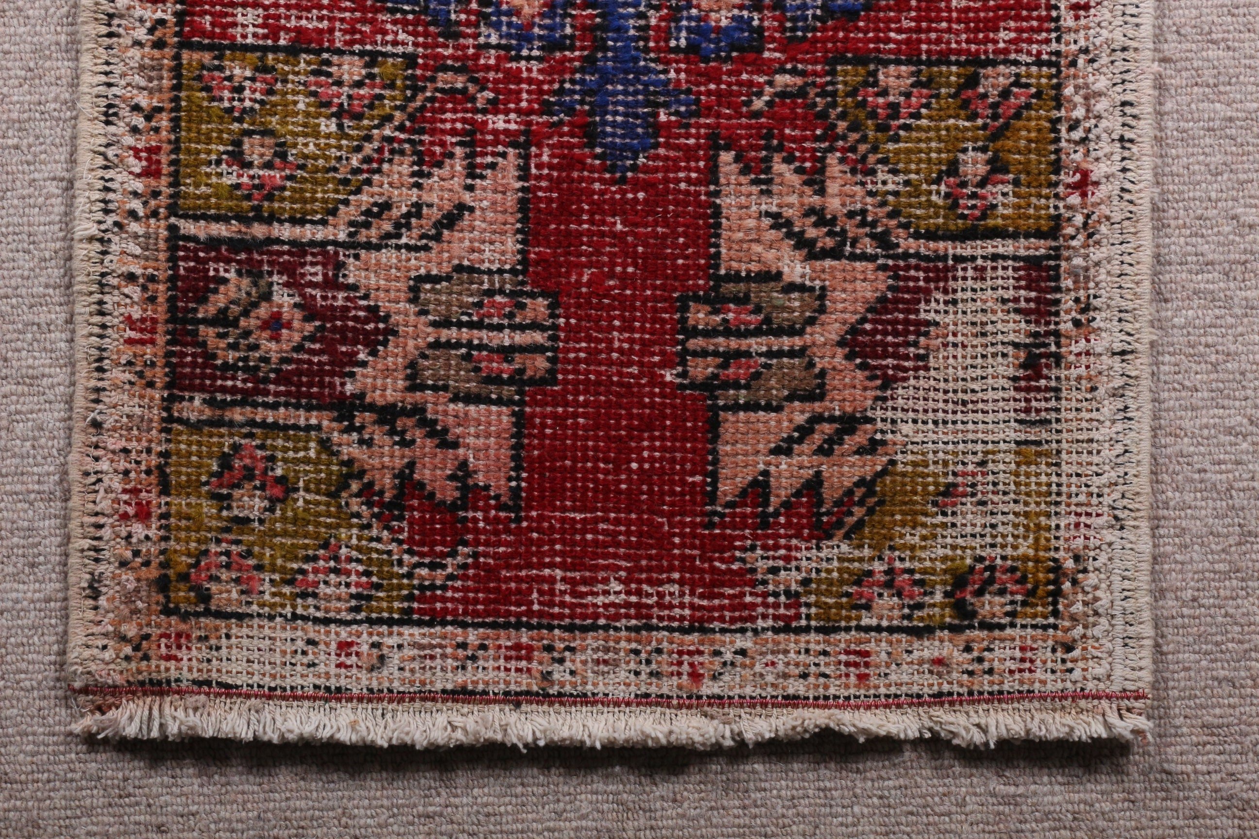 Moroccan Rug, 2.7x1.6 ft Small Rugs, Vintage Rug, Wall Hanging Rugs, Home Decor Rug, Turkish Rug, Red Bedroom Rug, Entry Rug, Natural Rug