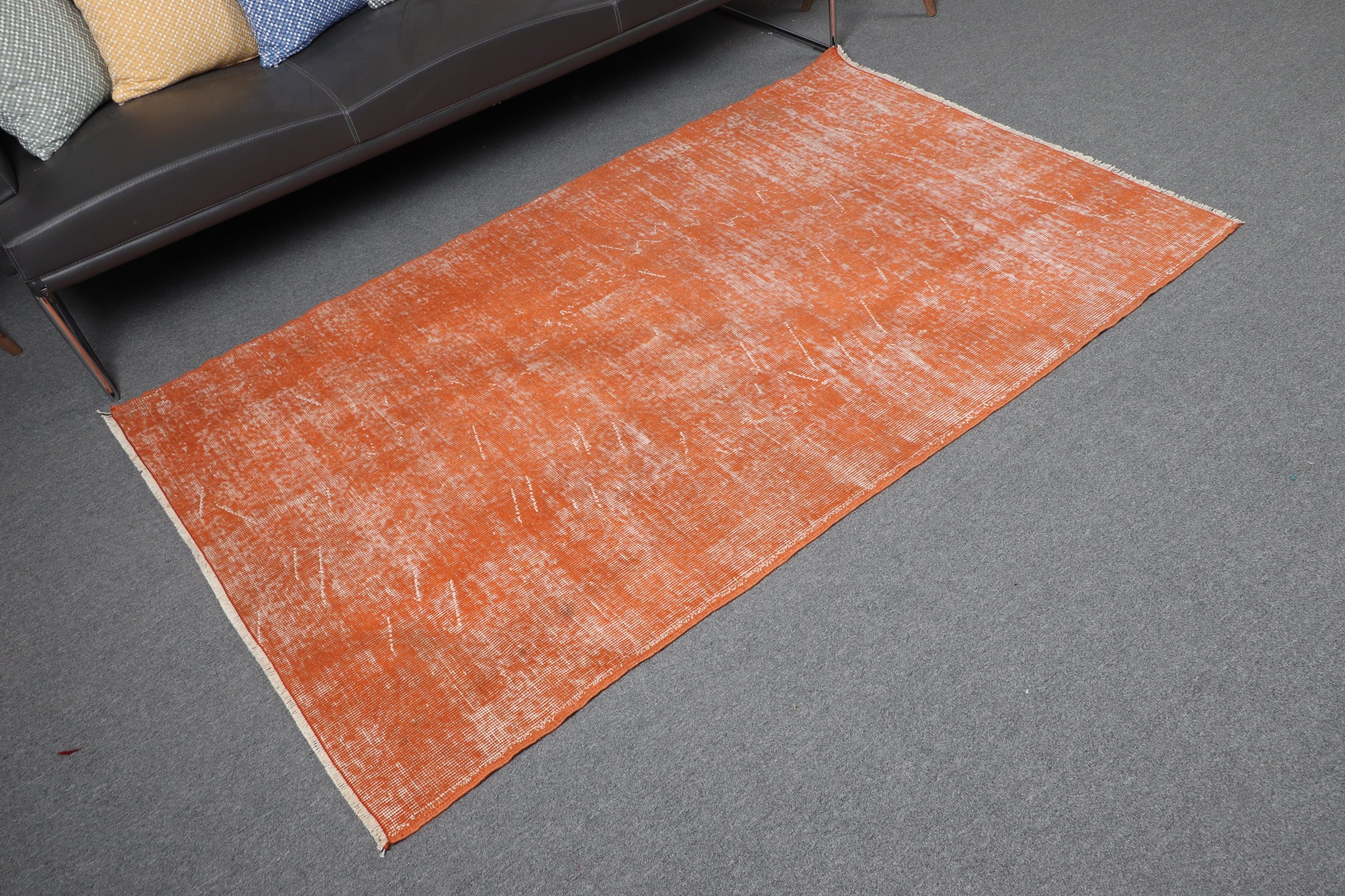 Nursery Rugs, Turkish Rugs, Living Room Rugs, Orange Antique Rug, Moroccan Rugs, Vintage Rug, 3.9x6.3 ft Area Rugs, Art Rug