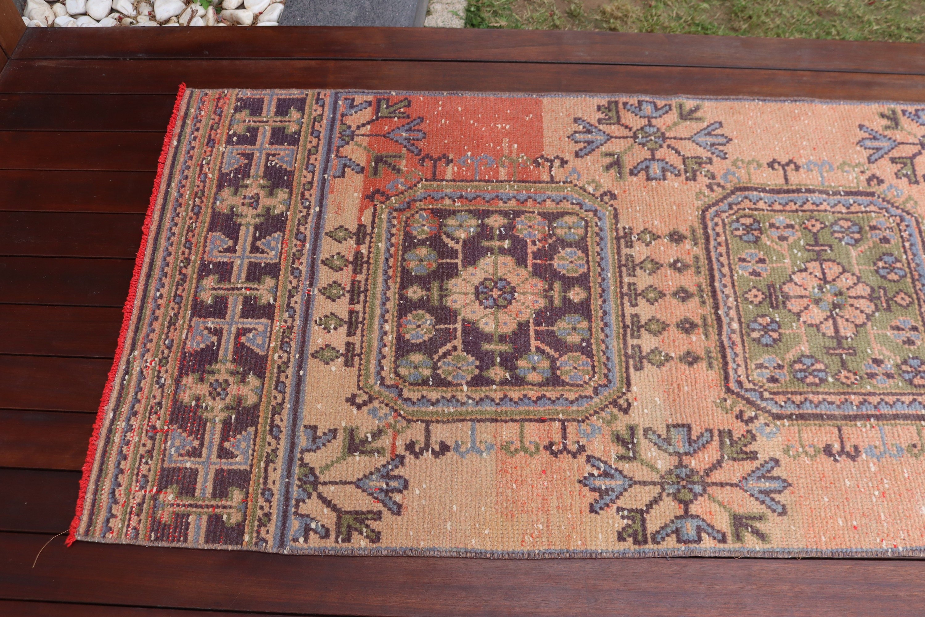 Türk Halıları, Yer Halıları, 2.9x10.9 ft Runner Halıları, Koridor Halıları, Vintage Halılar, Turuncu Yer Halıları, Yatak Odası Halıları, Beni Ourain Runner Halısı